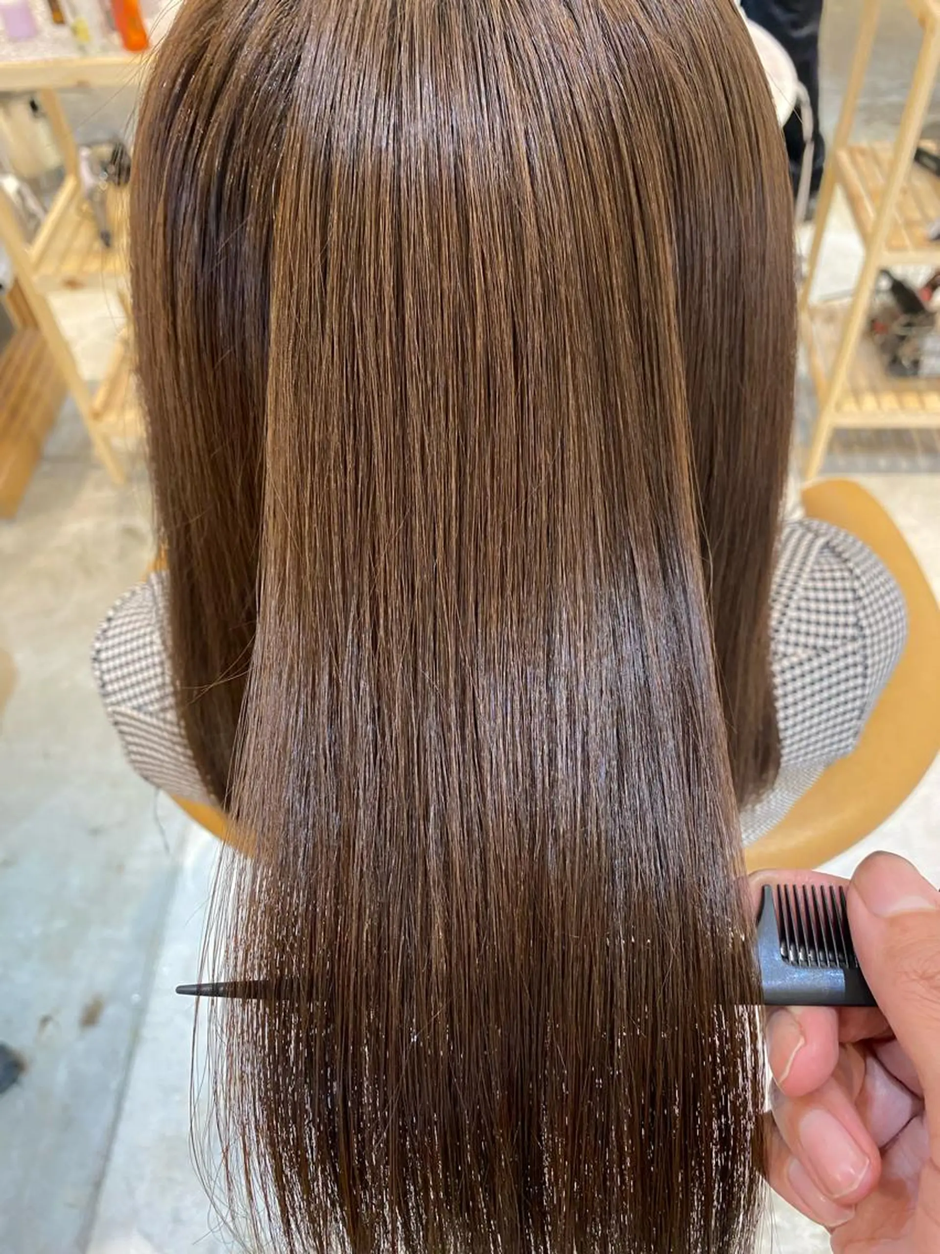 セミロング 髪質改善 トリートメント 酸熱トリートメント カット トリートメント 縮毛矯正/髪質改善 表参道/千田大地のヘアスタイル