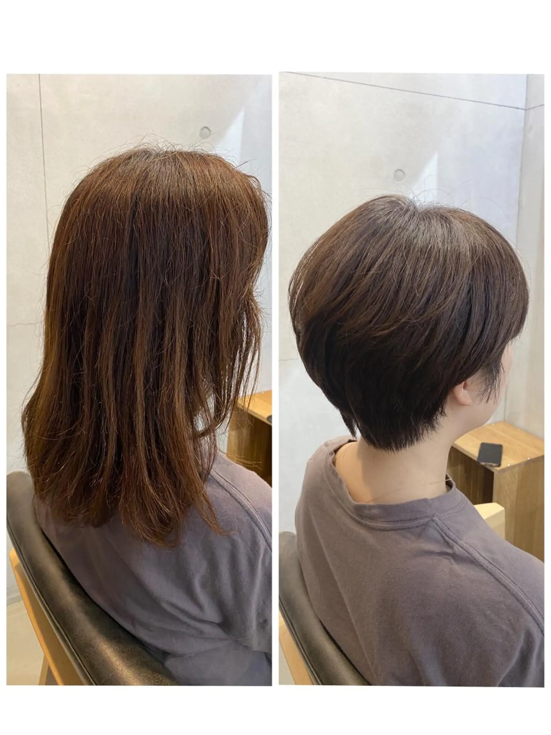 ショート カラー ベージュカラー くせ毛 ショートヘア conne& ririのヘアスタイル