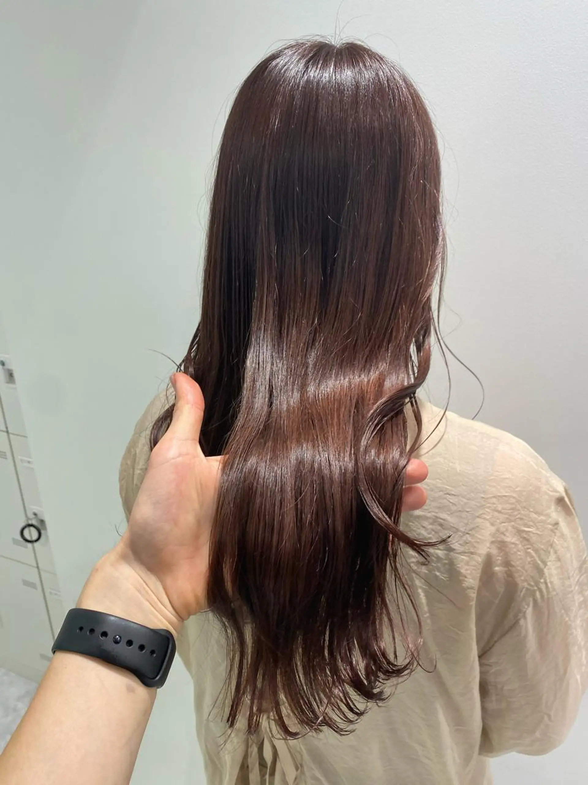 ミディアム カラー パーマ ヘアアレンジ ネイル マツエク・マツパ 韓国風ベージュ🤎 赤みなし🌿横浜🤎のヘアスタイル