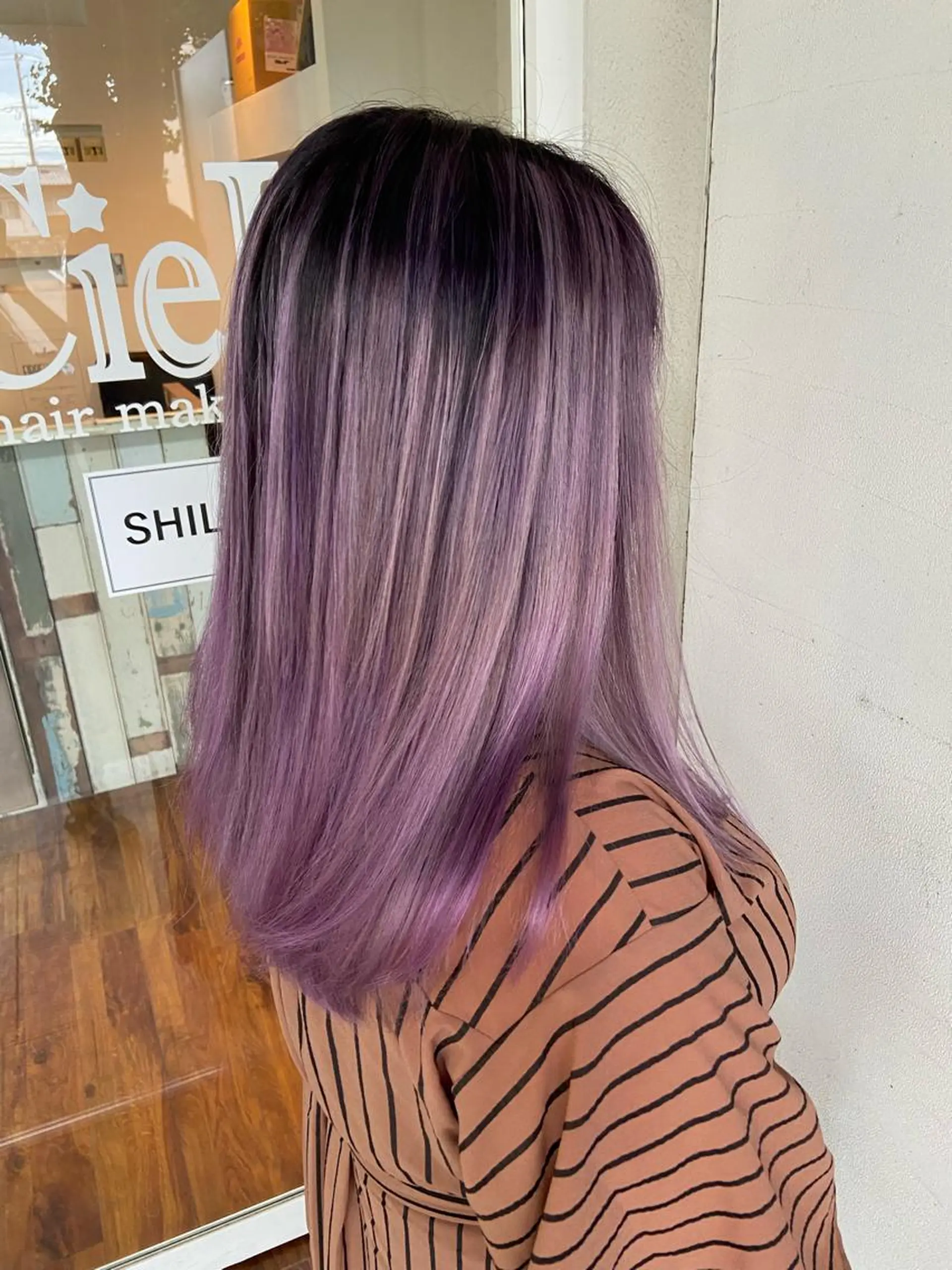 ロング カラー バレイヤージュ レイヤーカット 髪質改善/透明感 カラー/西川奈穂のヘアスタイル