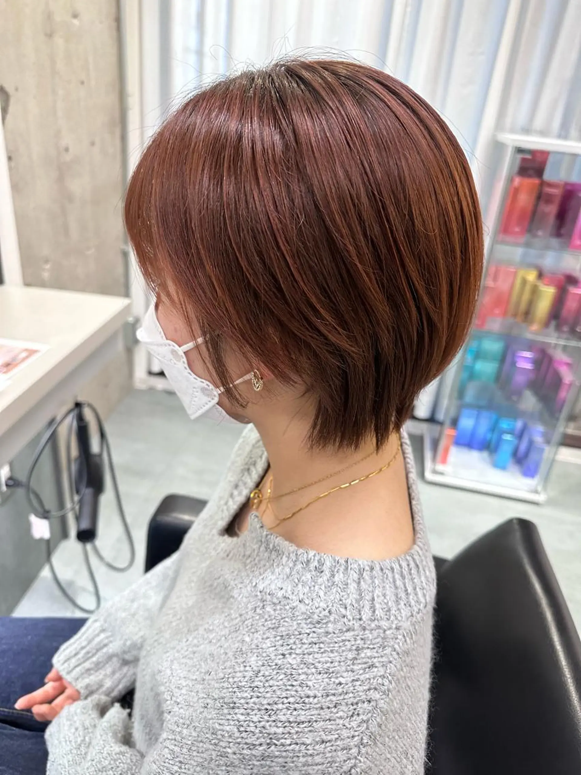 カラー オレンジ 水岡 佳奈美のヘアスタイル