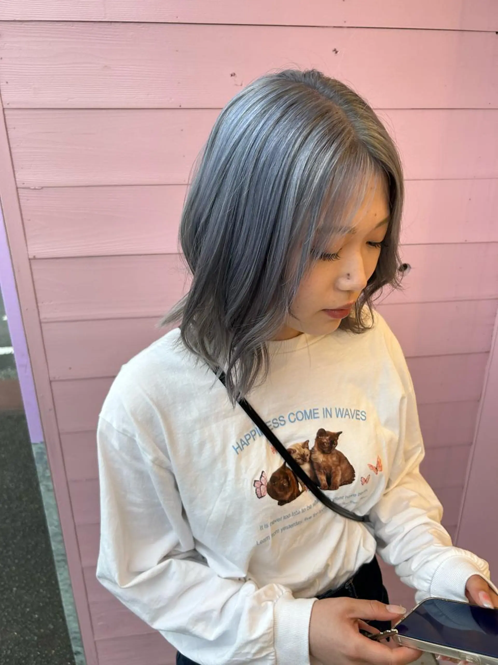 ミディアム カラー バレイヤージュ ブリーチ ケアブリーチ 透明感カラー デザインカラー 💙ルル💙 ハイトーン/レイヤーのヘアスタイル