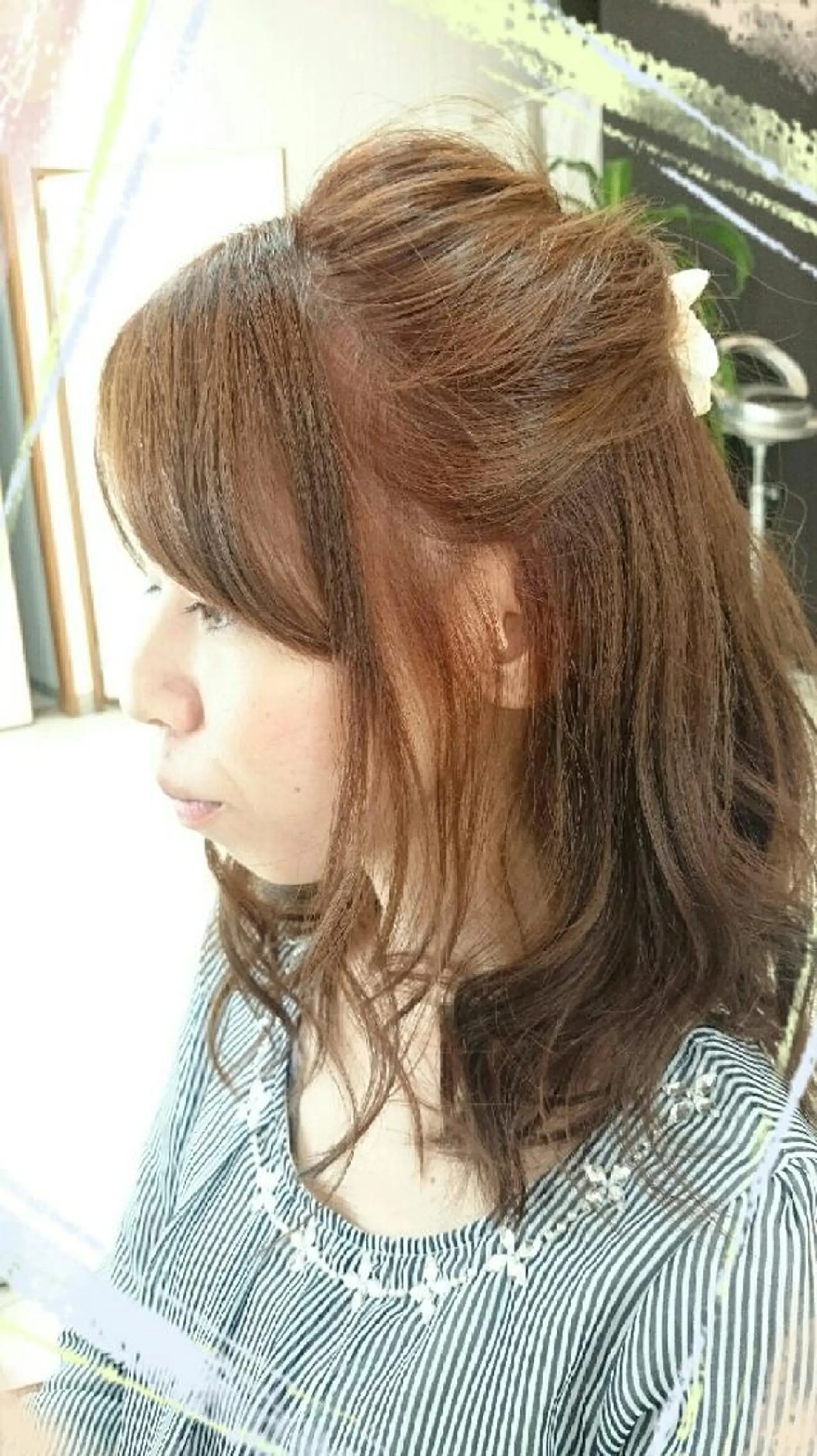 ミディアム カラー ヘアアレンジ ｷﾝｼﾞｮｳ ｴﾅﾐのヘアスタイル
