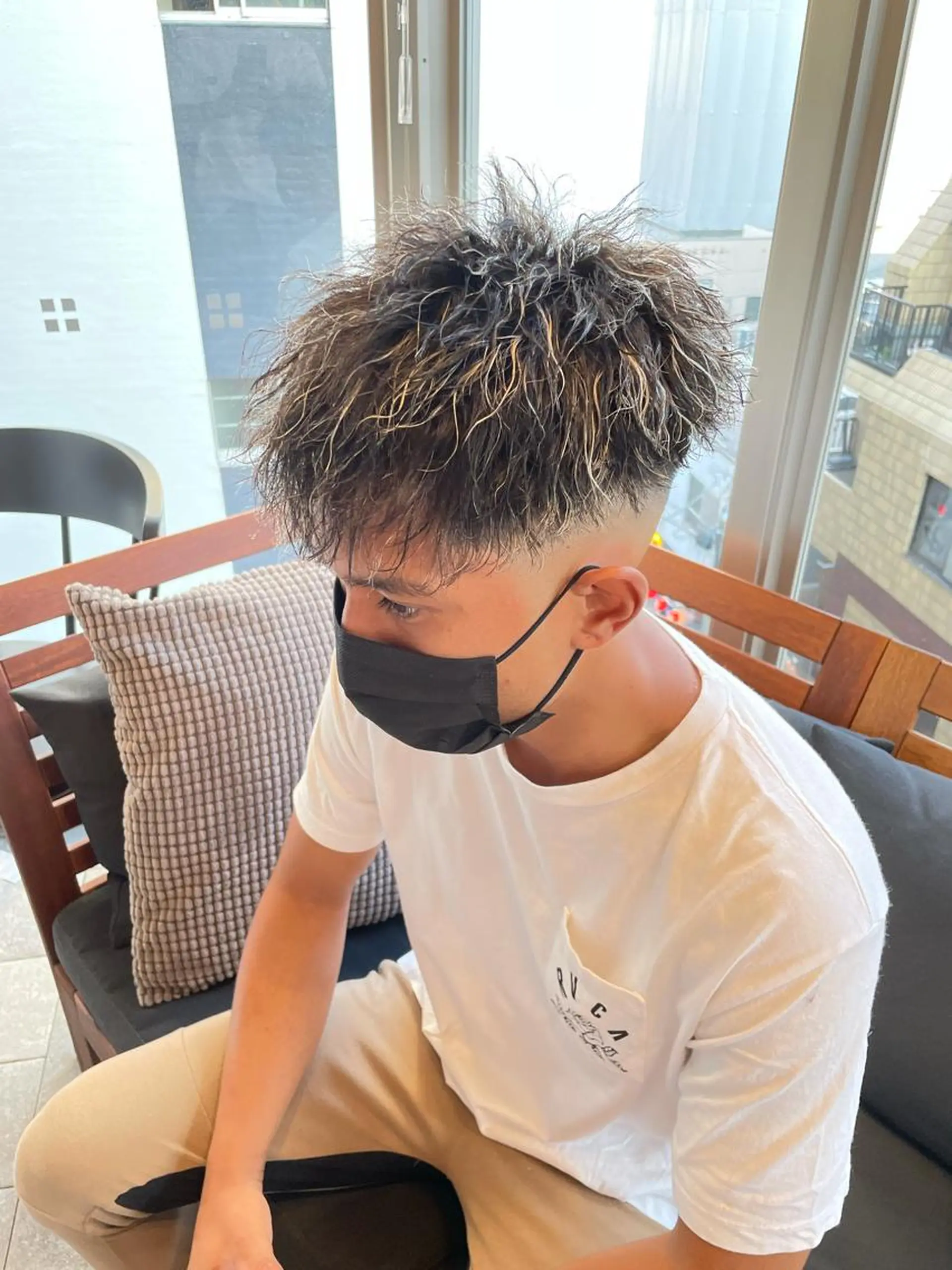 ショート カラー パーマ メンズ カット ヘアカラー パーマ 【men's Lapis横浜】海人のヘアスタイル