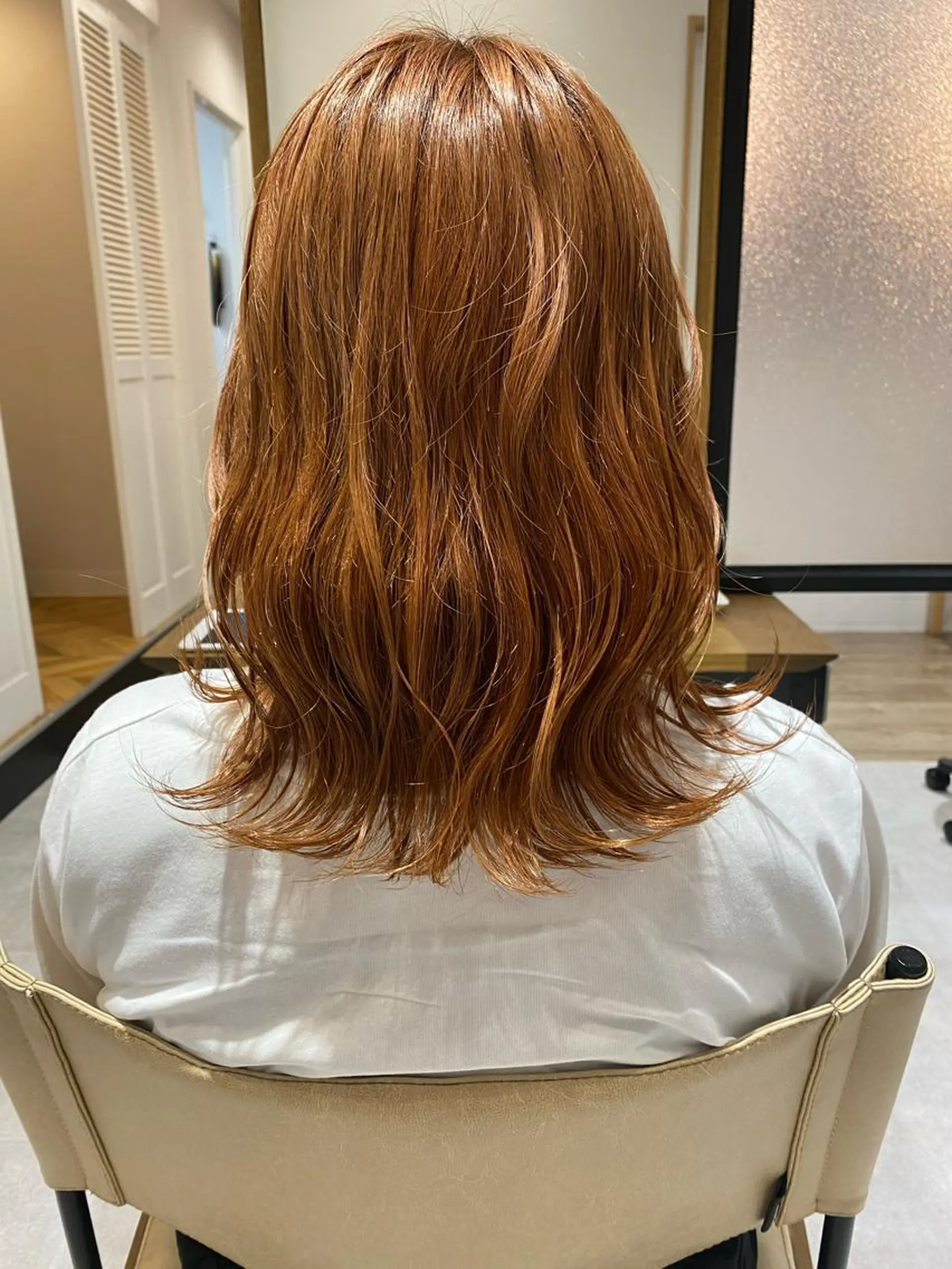 ミディアム オレンジブラウン 高橋 柊和のヘアスタイル