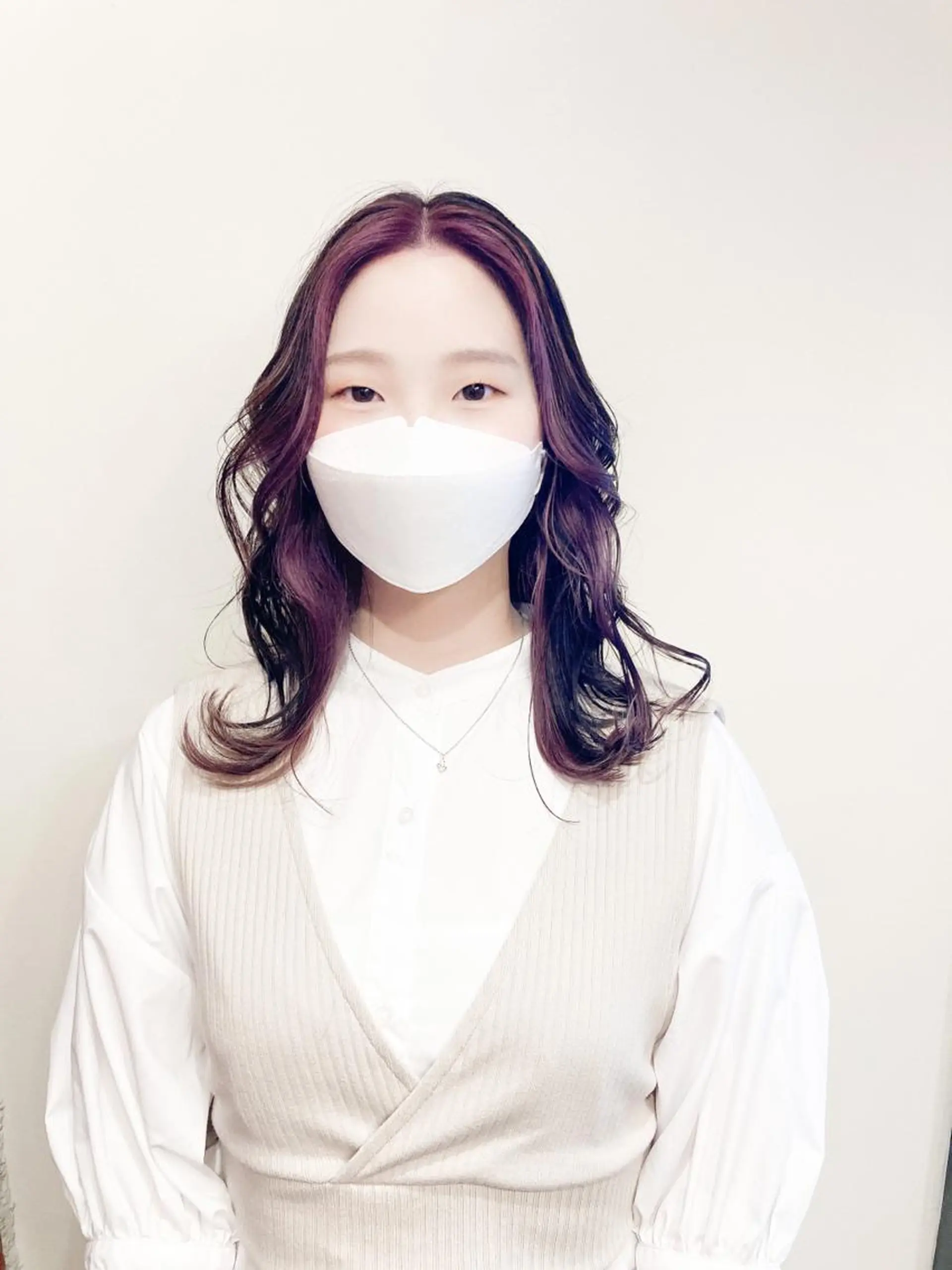 ミディアム ハイライト 髪質改善 韓国風ヘア レイヤーカット カット トリートメント KASHI|顔まわり ×艶髪プロデューサーのヘアスタイル