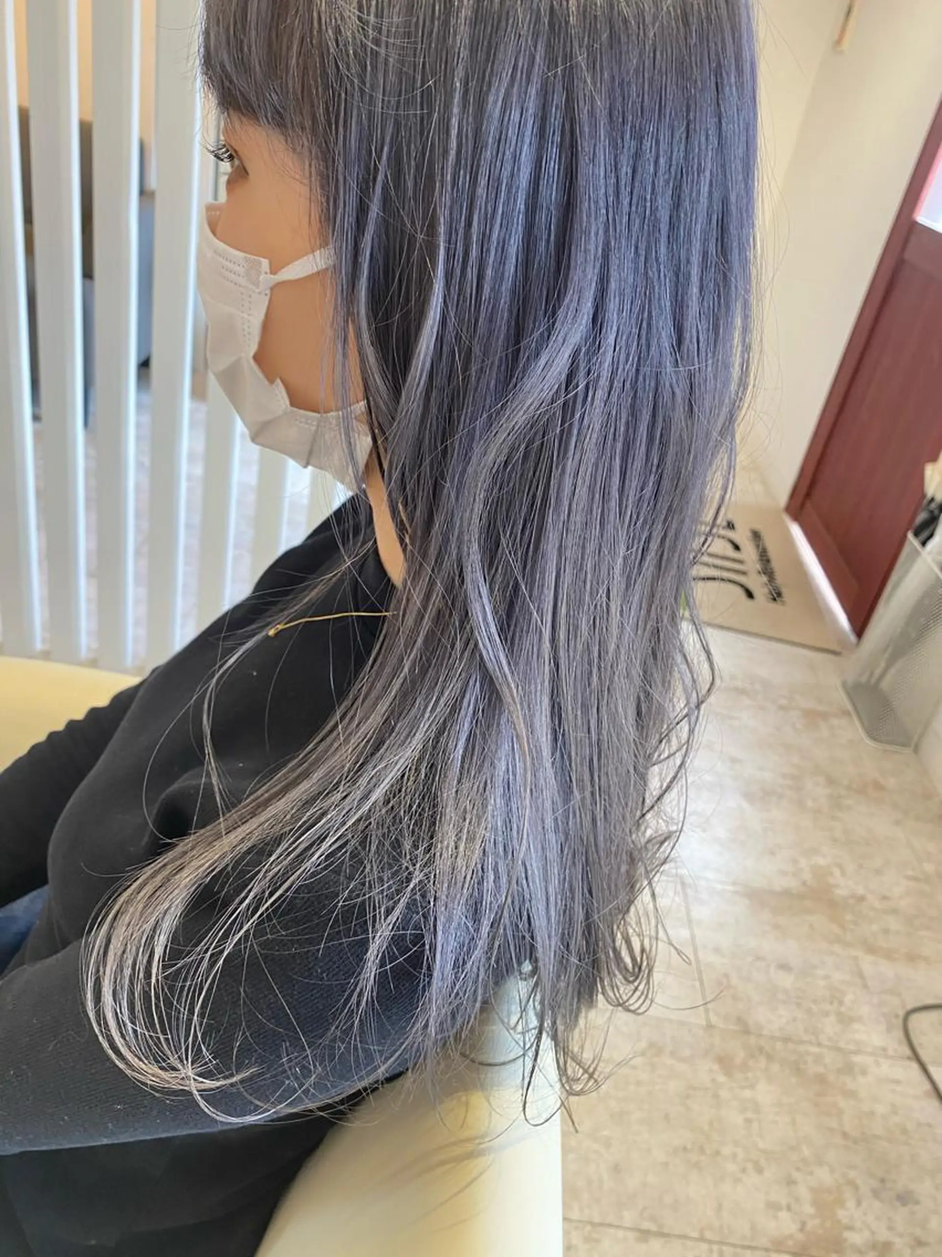 ロング カラー 酸性ストレート/ブリ ーチなしWカラー河本のヘアスタイル