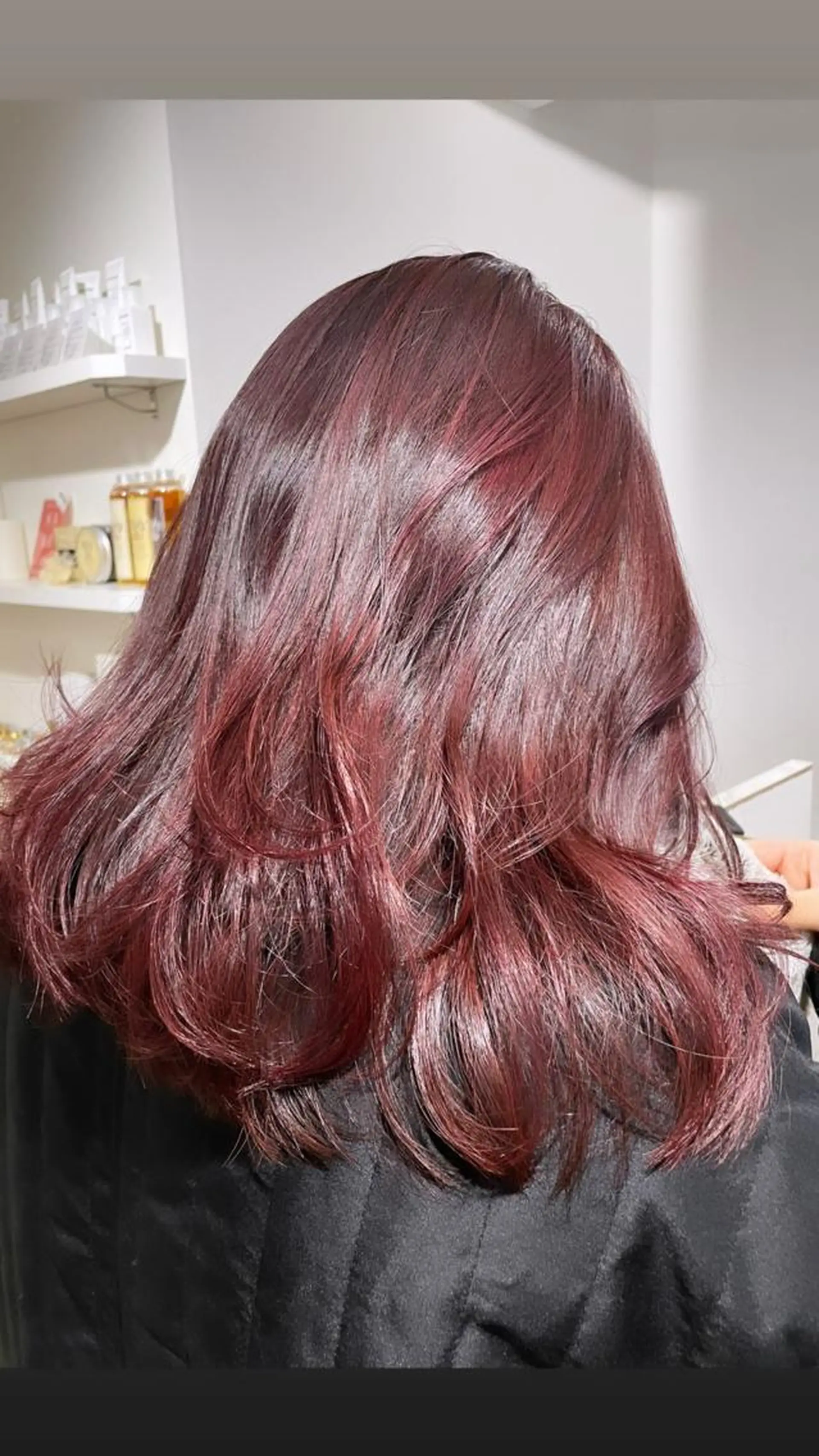 セミロング カラー カシス ピンクカラー HIBIKI/原宿 ハッシュカット🪄のヘアスタイル