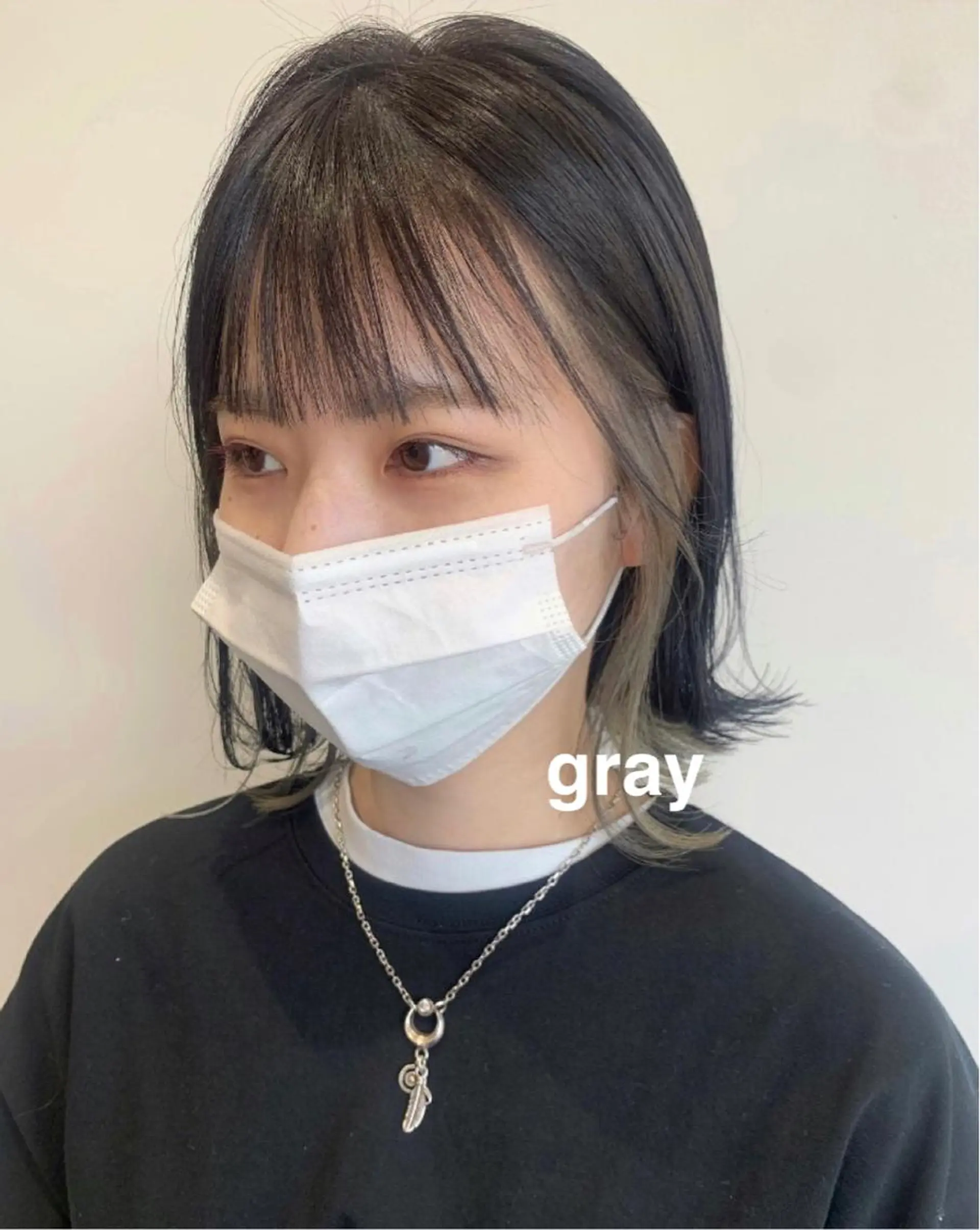 ミディアム カラー グレージュ ボブ kitagawa mayuのヘアスタイル