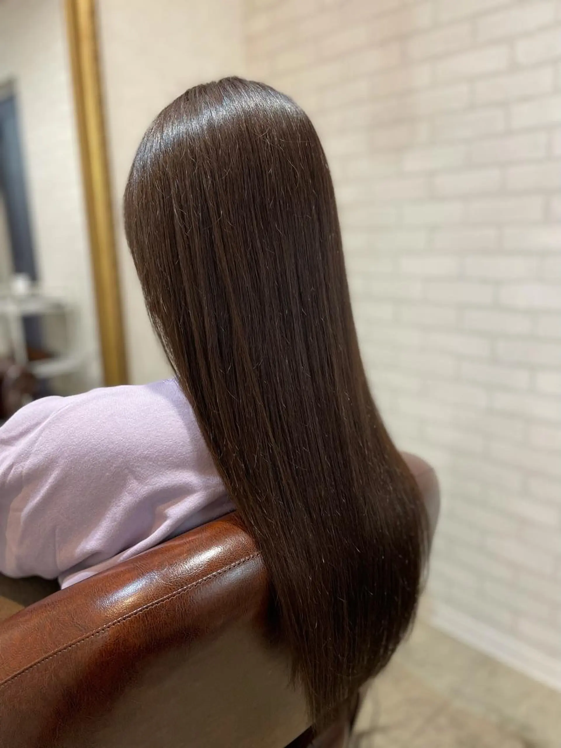 ロング カット 縮毛矯正 トリートメント Lusso店長 千崎慎介のヘアスタイル