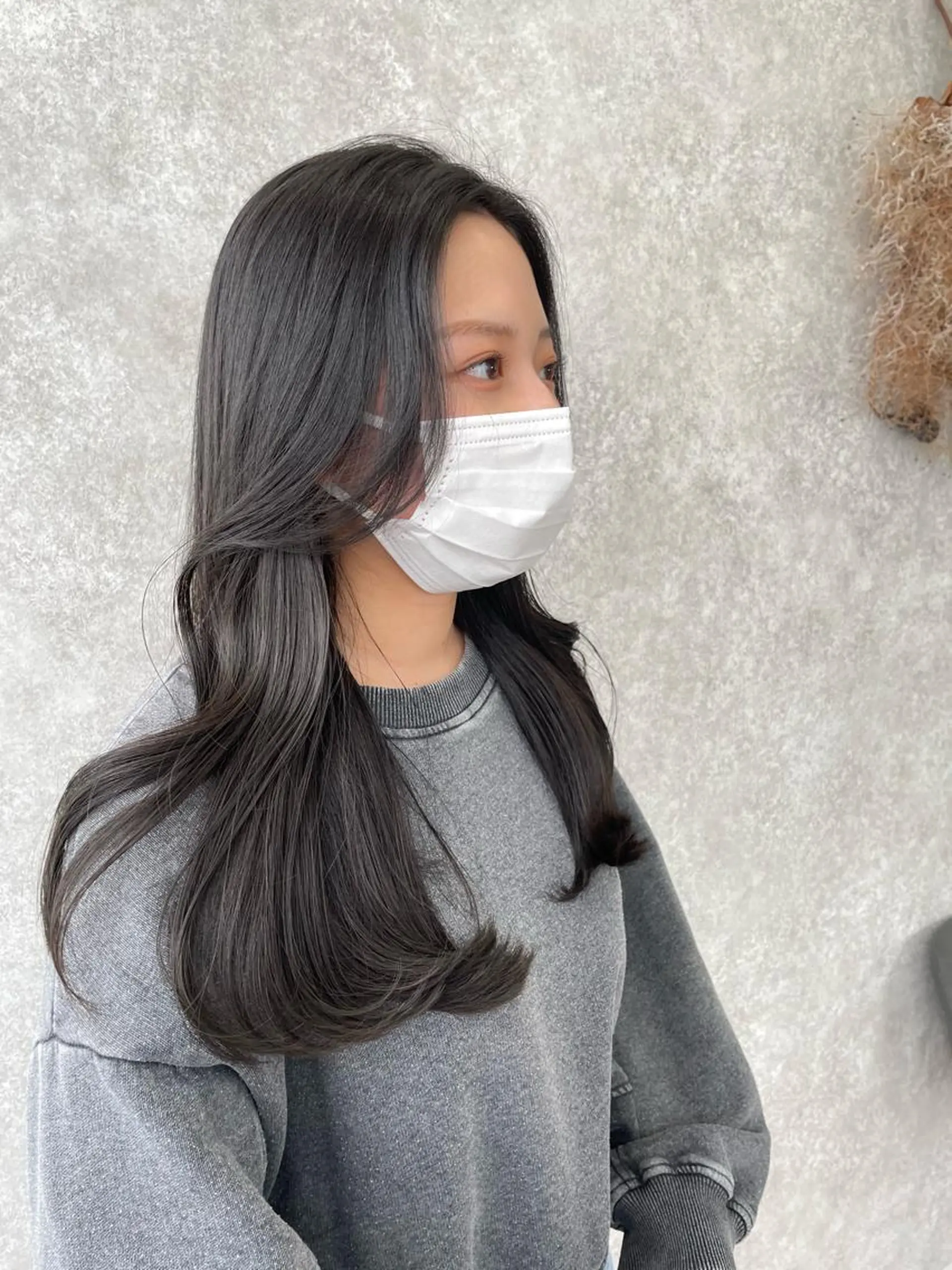 ロング カラー アッシュ 韓国風ヘア たなか りなのヘアスタイル