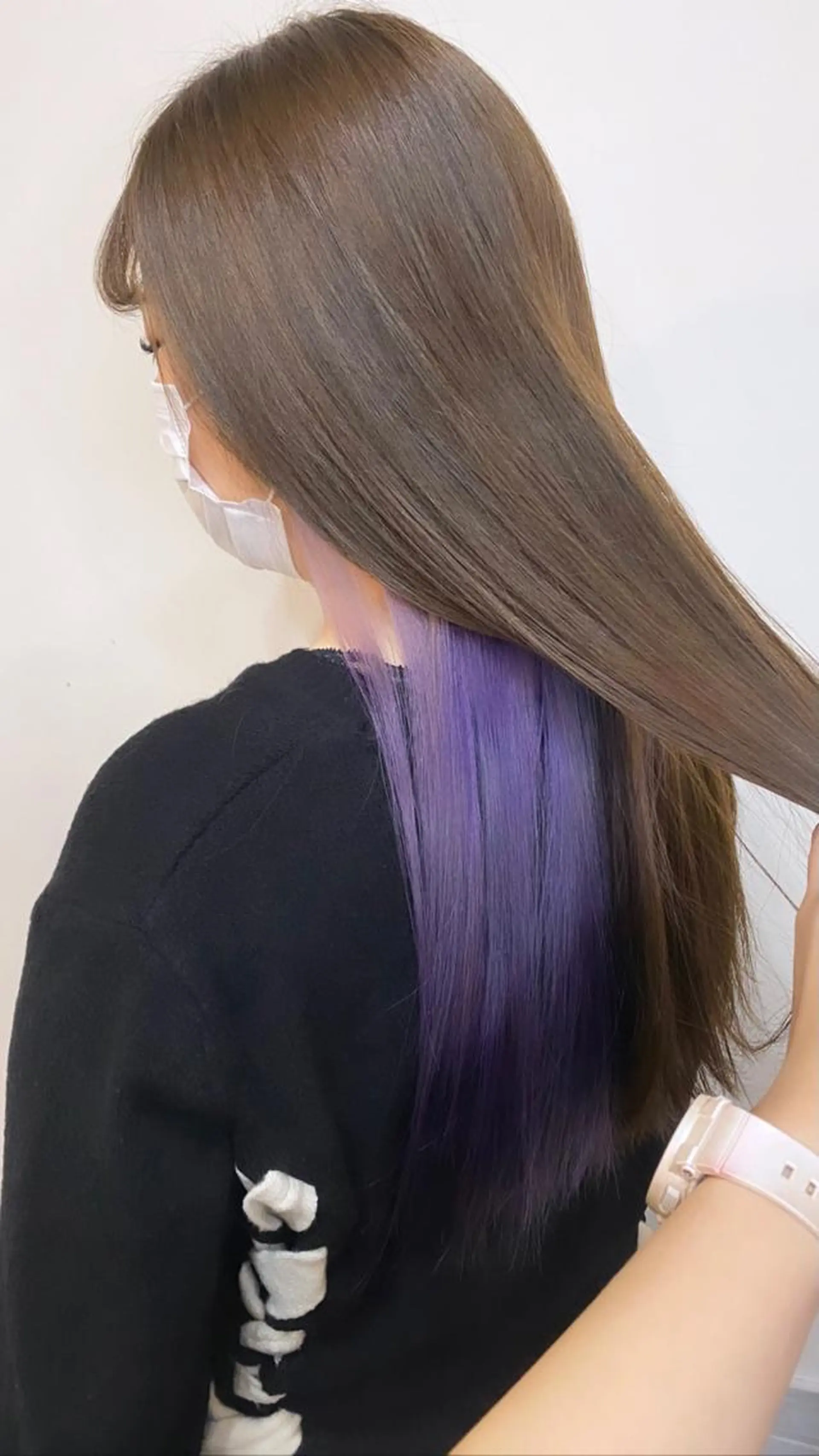 ロング カラー ヘアアレンジ インナーカラー パープルカラー アイラッシュ/美容室 個室/瀬戸 一菜のヘアスタイル