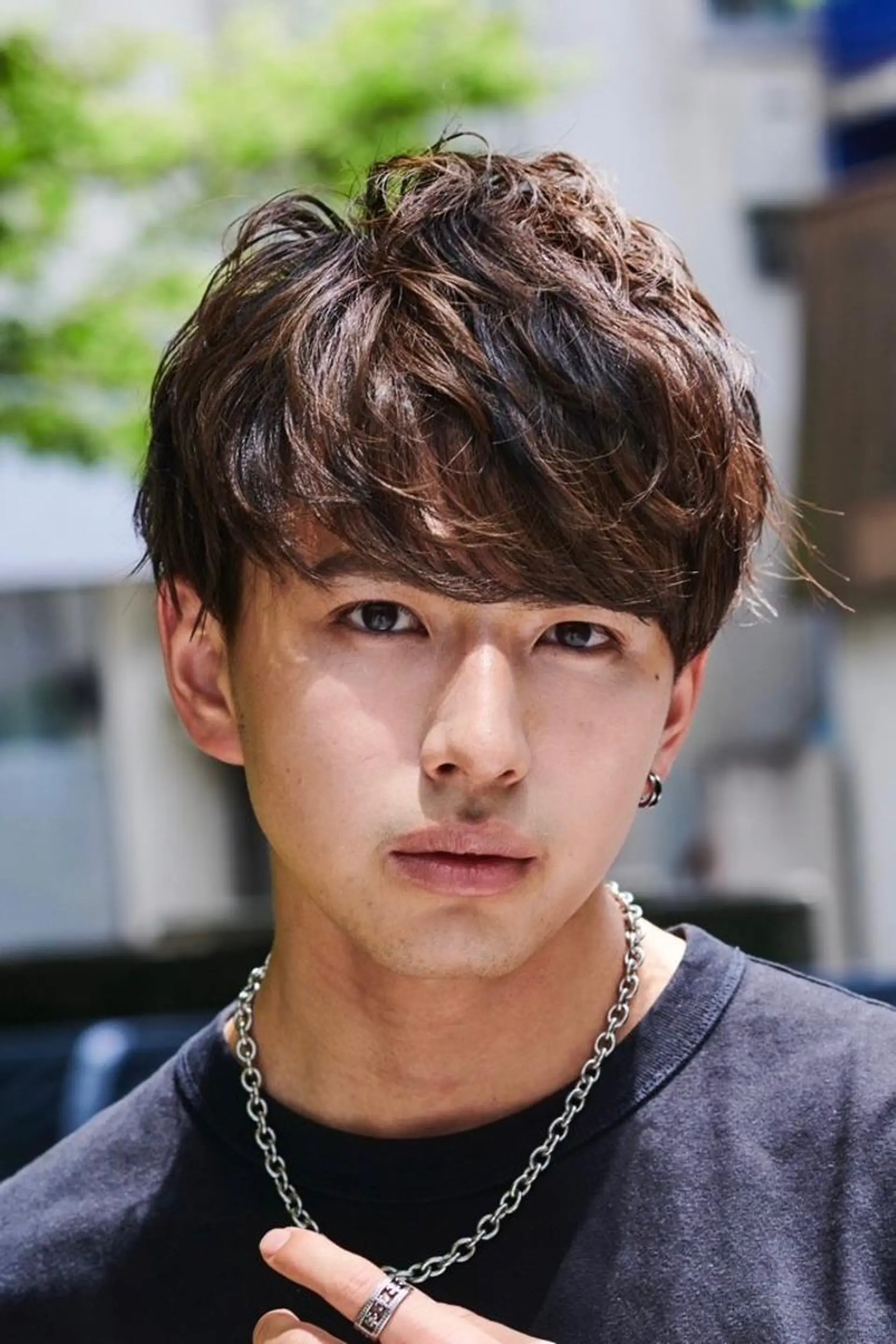 カラー パーマ メンズ 透明感カラー 板橋 島村美咲のヘアスタイル