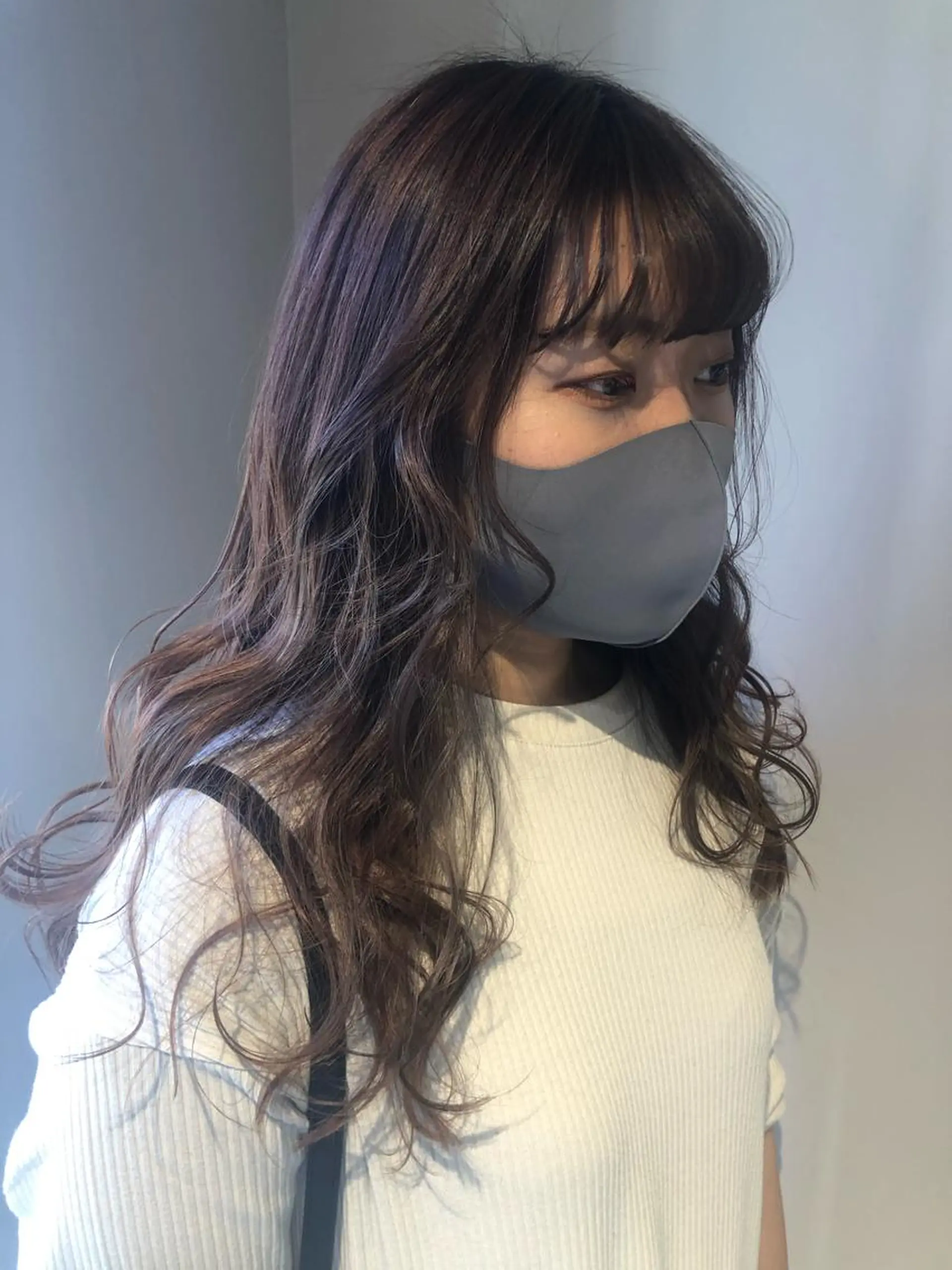 セミロング カラー ミストバング ベージュカラー ブリーチ👩‍🦳/ ‪✂︎MANAMIのヘアスタイル