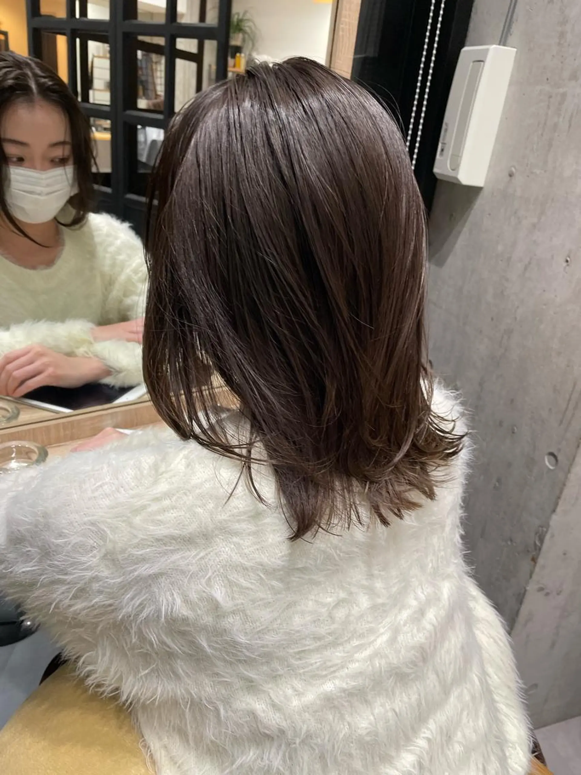 ミディアム カット ヘアカラー トリートメント ✨透明感カラー/縮毛 恵比寿HAYATO✨のヘアスタイル