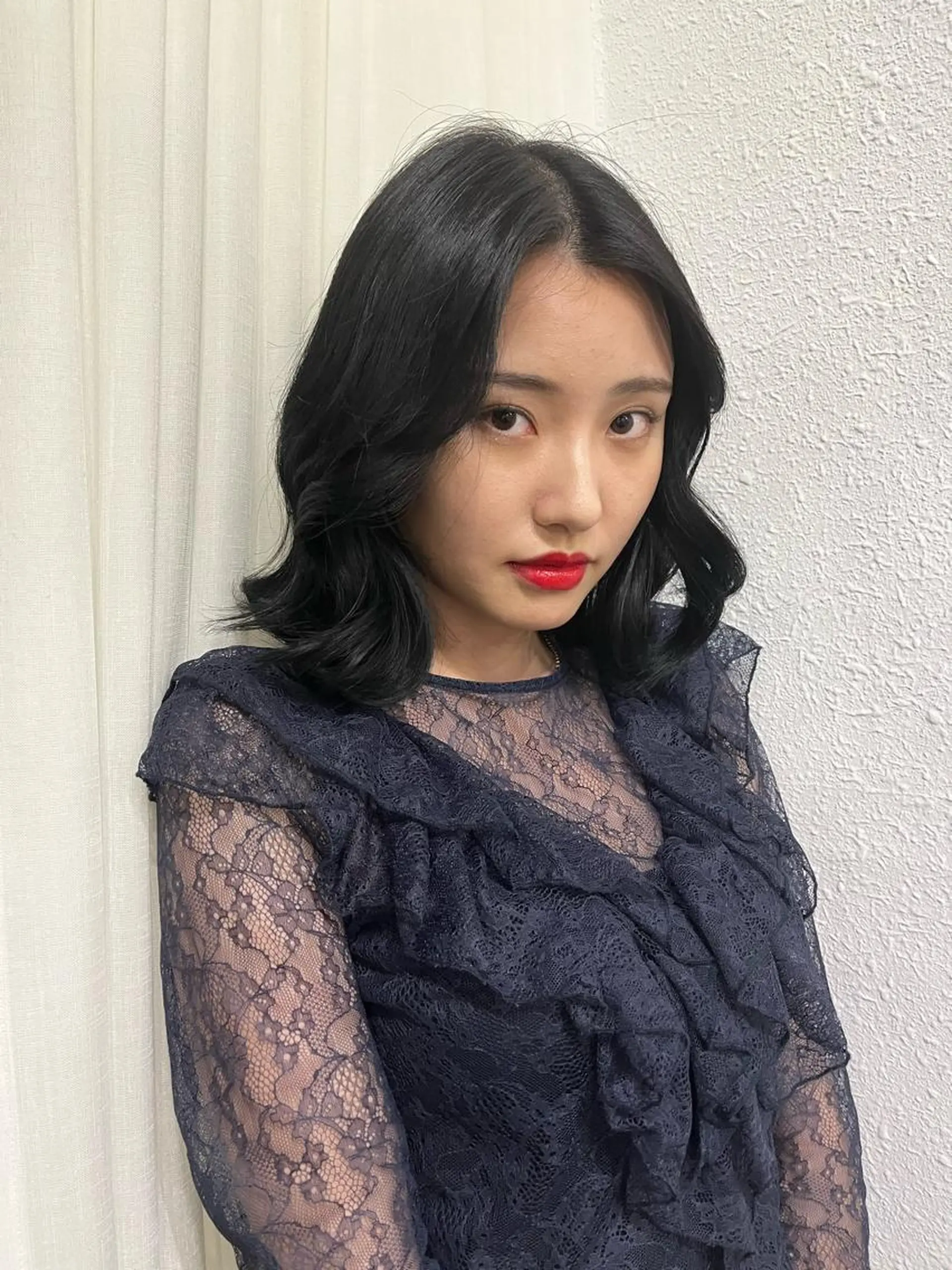 ミディアム カラー 黒髪 ハイトーン/髪質改善 ダブルカラー/名古屋のヘアスタイル