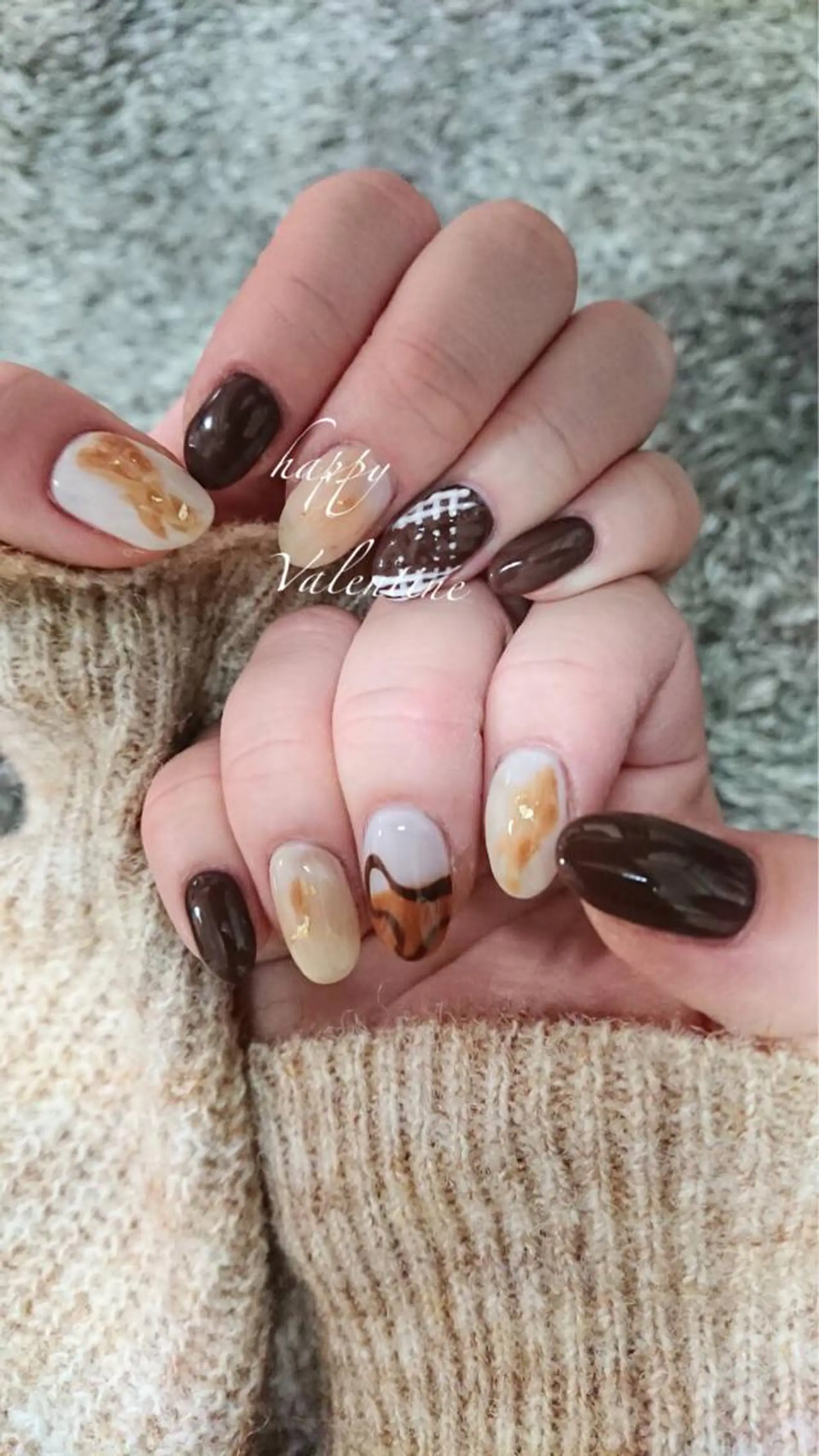 ネイル 持ち込み バレンタイン Gracias. rieのネイルデザイン