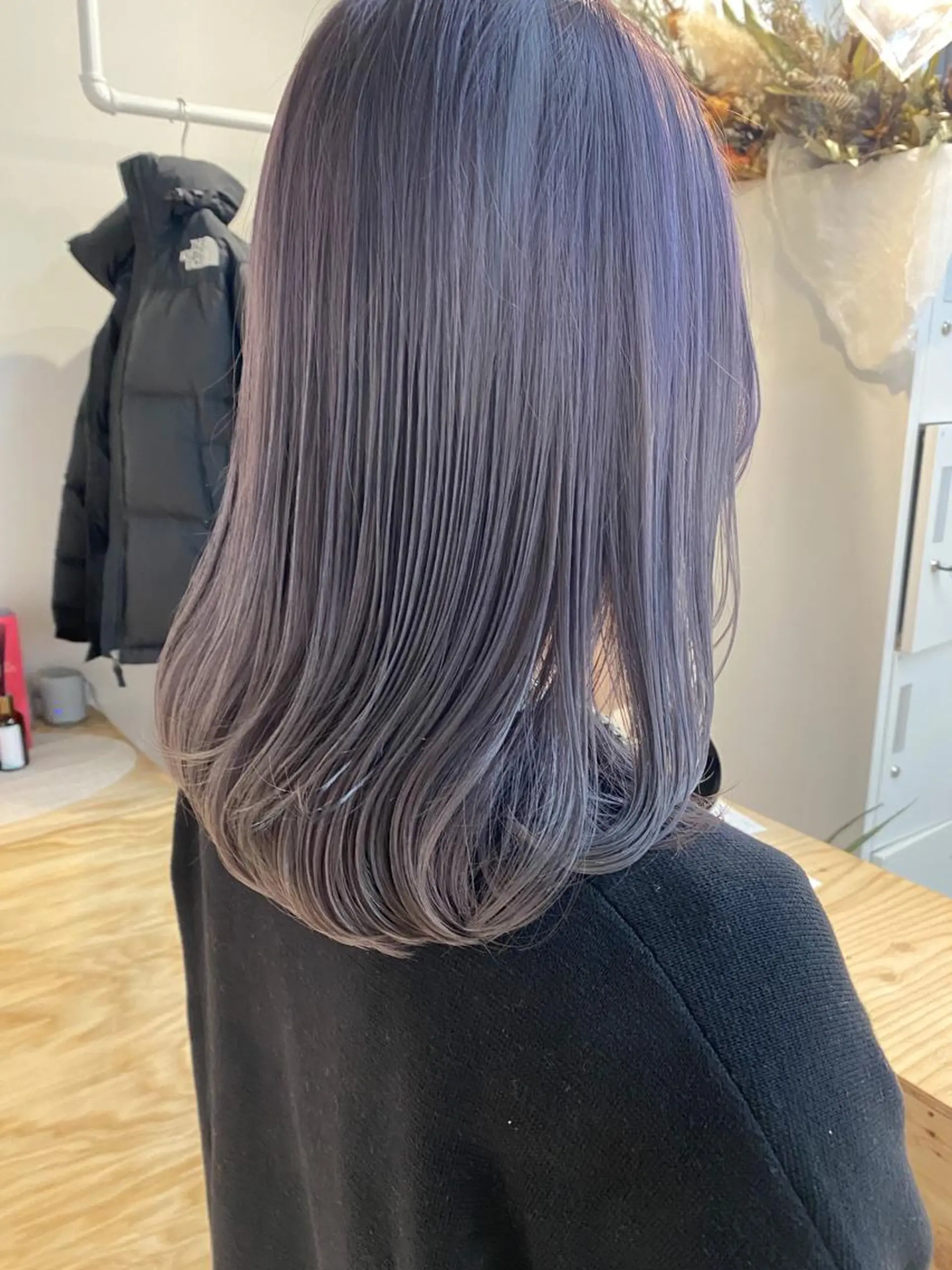 セミロング カラー ブリーチ グレージュ ラベンダーカラー ラベンダーグレージュ ラベンダーグレー fit stand /HIIRAGIのヘアスタイル