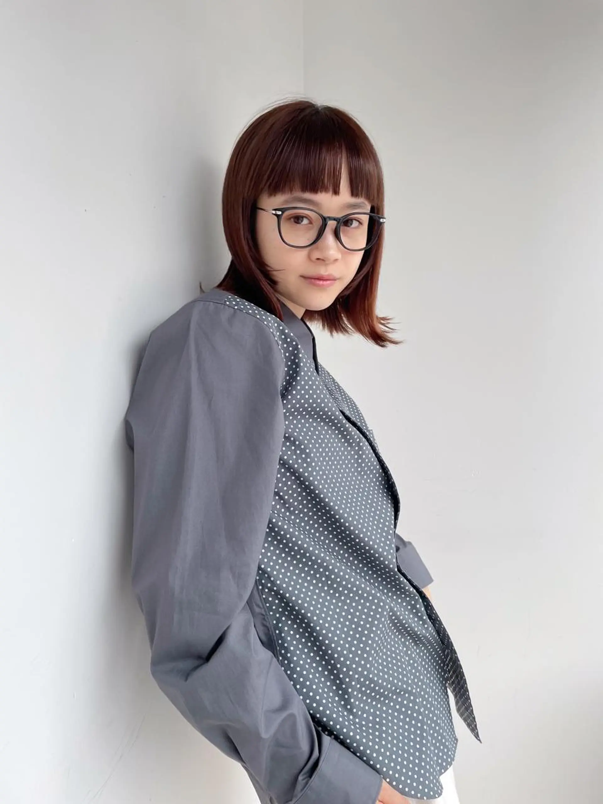 セミロング 髪質改善 オン眉 トリートメント 酸性ストレート ボブ/ミディアム 親しみやすさ/さくらのヘアスタイル
