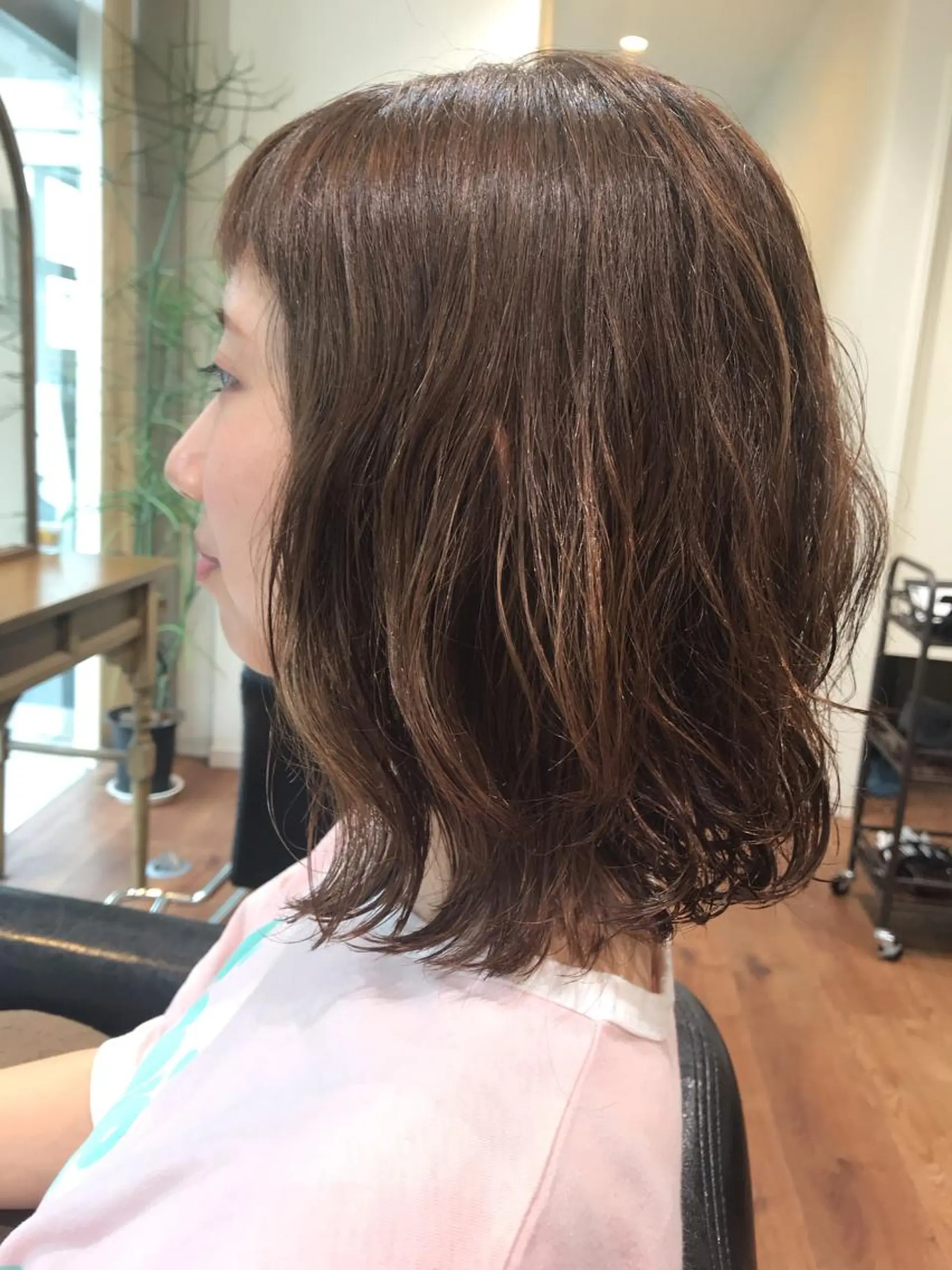 ミディアム カラー ミディアムパーマ カット アザマ　ヤスカツ _rosso 川口のヘアスタイル