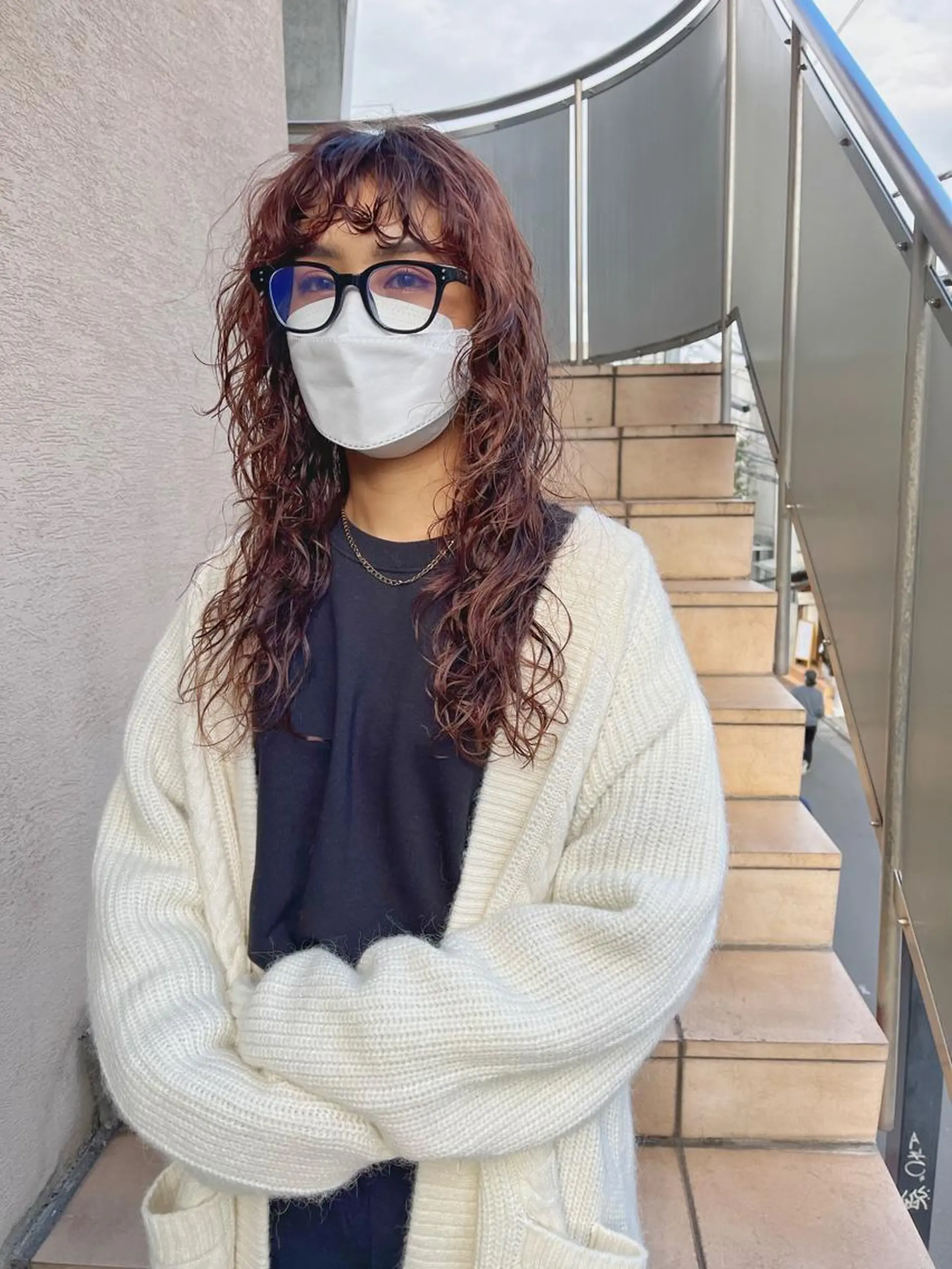 ロング ウルフカット カット パーマ ハイトーンNo.1✨ パーマ✨イマイタツヤのヘアスタイル