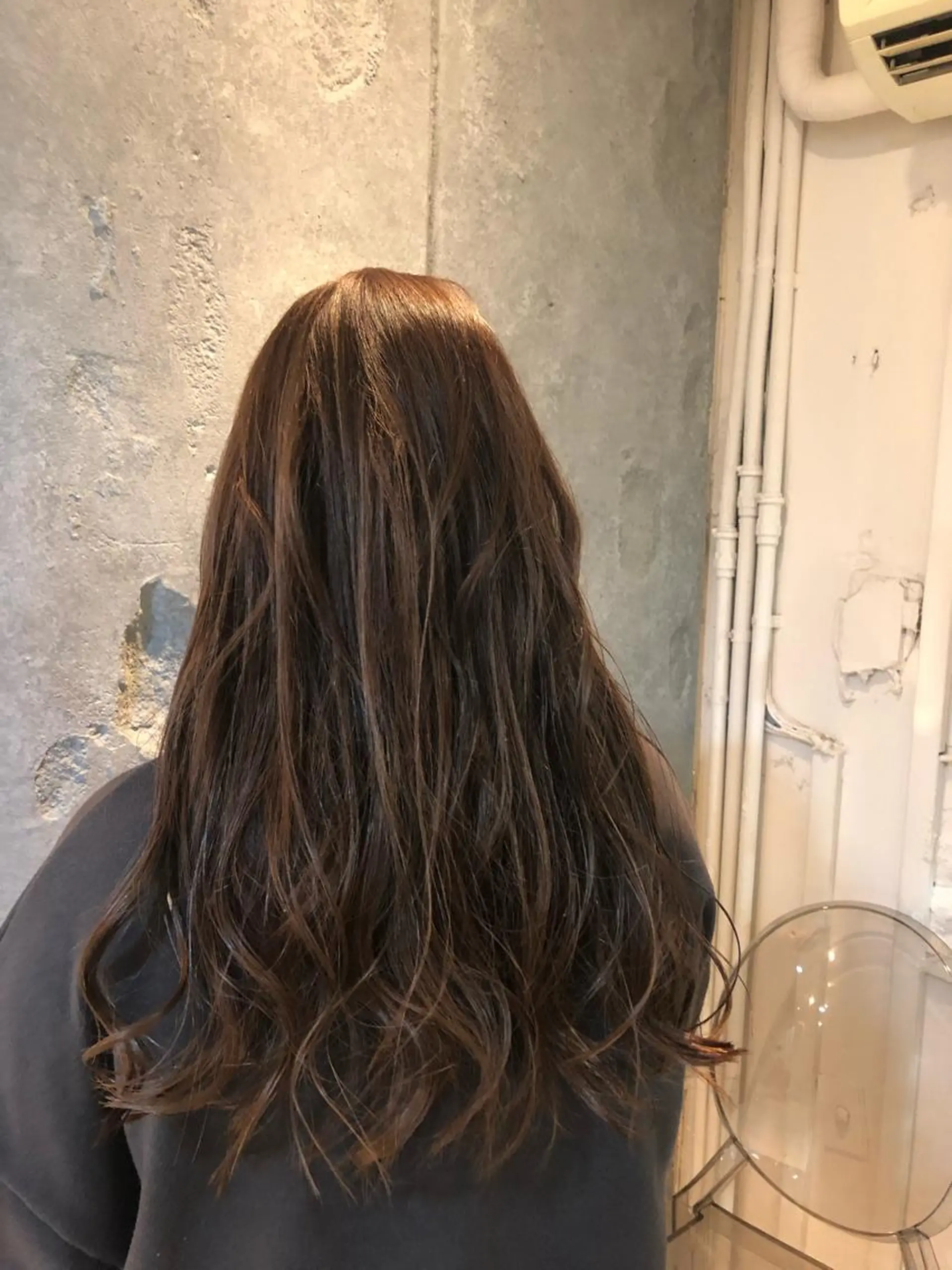 ロング カラー ブルーカラー ブルーバイオレット バイオレットカラー 大久保 遥日のヘアスタイル