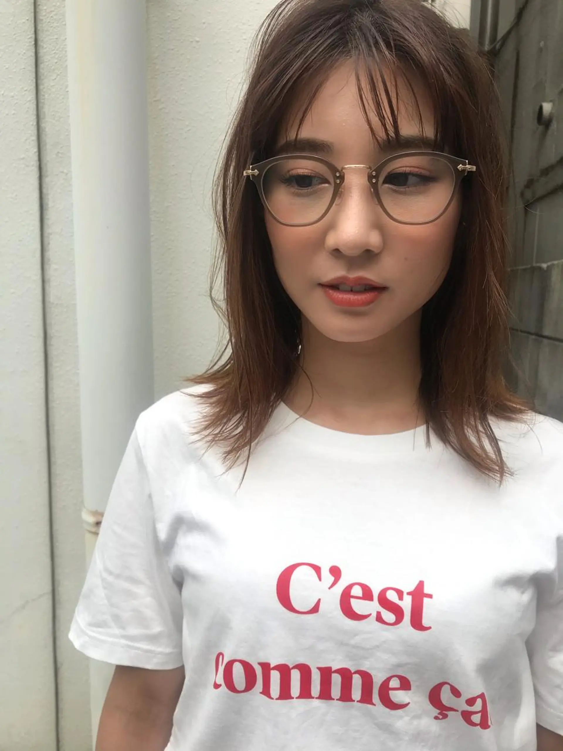 セミロング カット ヘアカラー トリートメント さの あやねのヘアスタイル