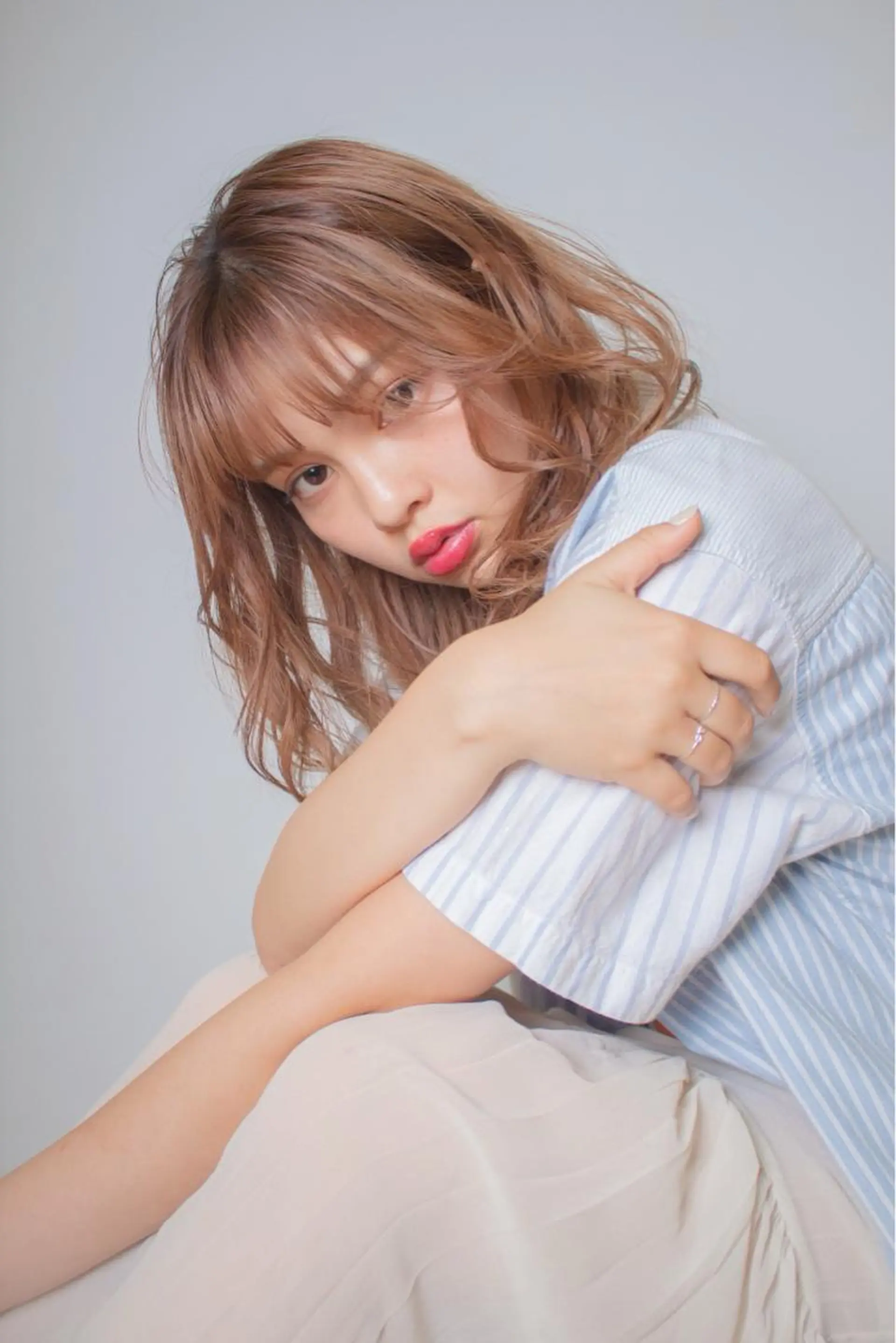 ミディアム カラー パーマ gite カワムラナオキのヘアスタイル