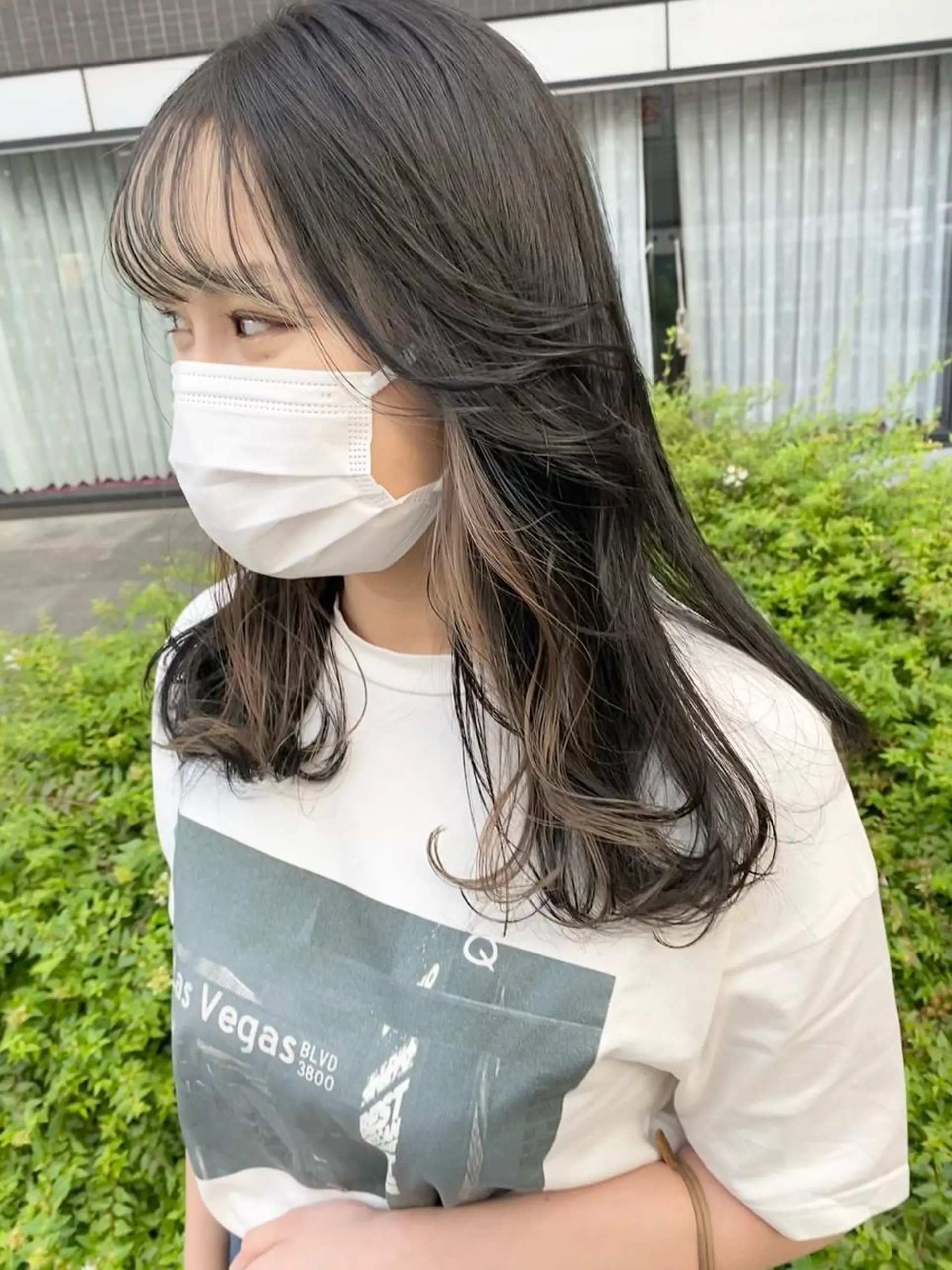 セミロング デザインカラー/ボブ ブリーチカラー/ユリのヘアスタイル