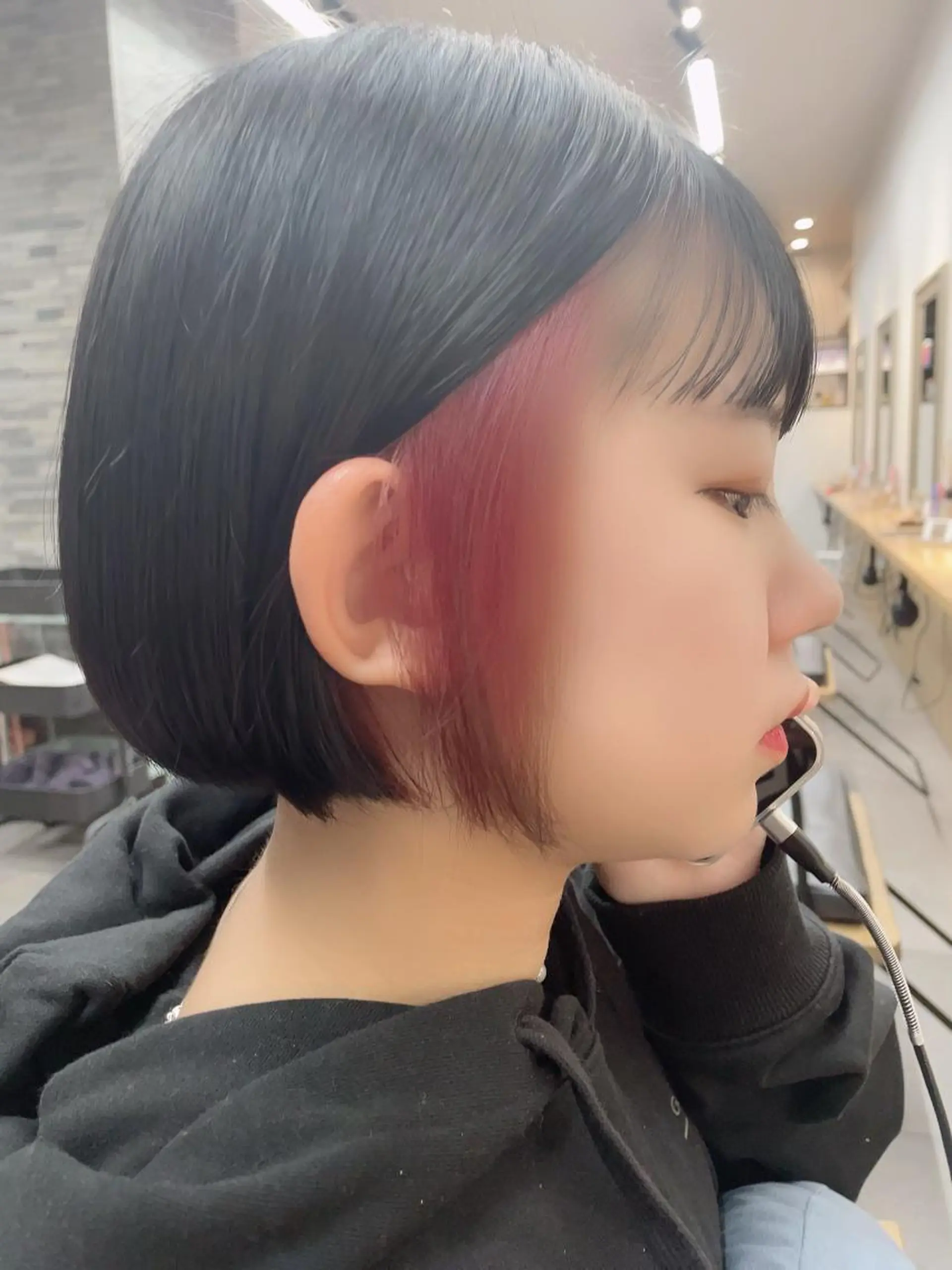 ショート カラー ブリーチ ピンクカラー ボブ レイヤー職人 横浜/似合わせ/秋山のヘアスタイル