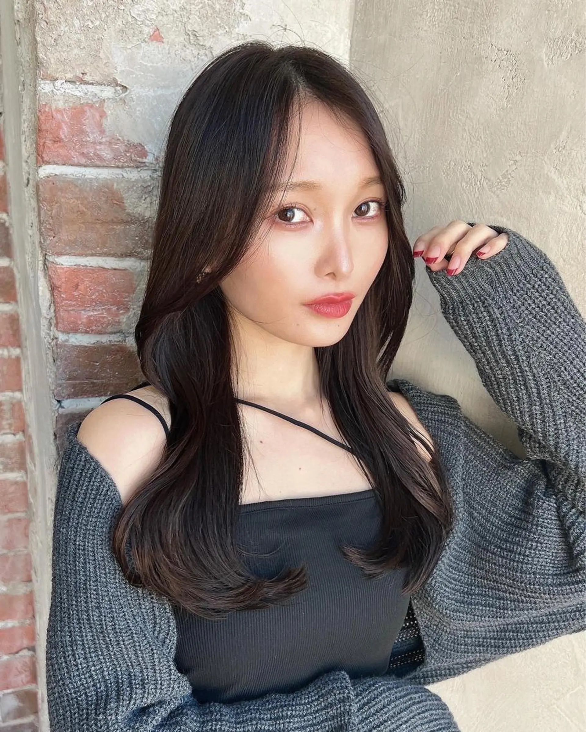 ロング アッシュ くびれヘア 髪質改善 ロング 縮毛矯正 🧡くびれヘア/前髪 顔周り🧡久原結衣のヘアスタイル