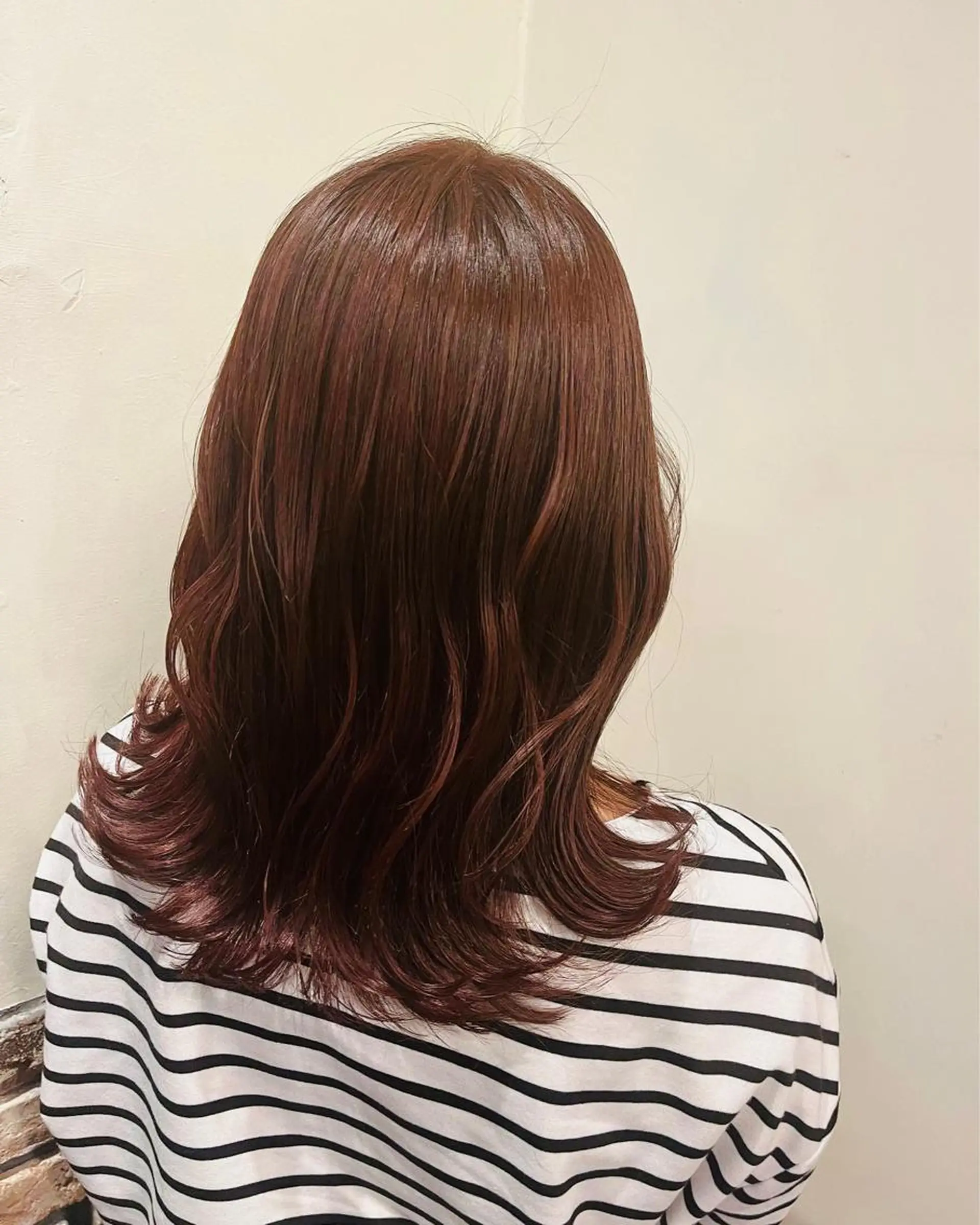 ロング カラー オレンジ 古川 尚実のヘアスタイル