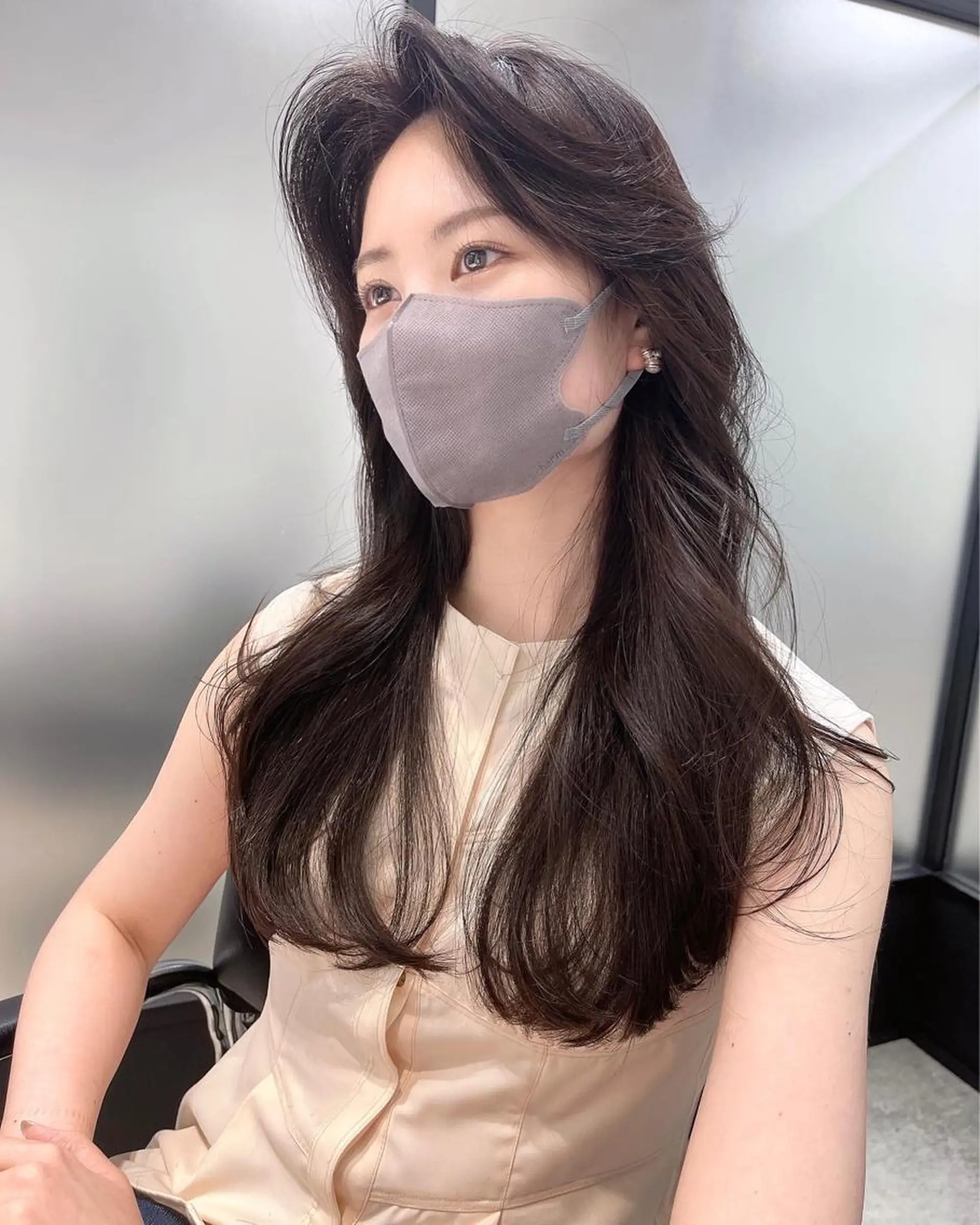 ロング カット ヘアカラー トリートメント 韓国レイヤーカット 髪質改善▫️水野有真のヘアスタイル