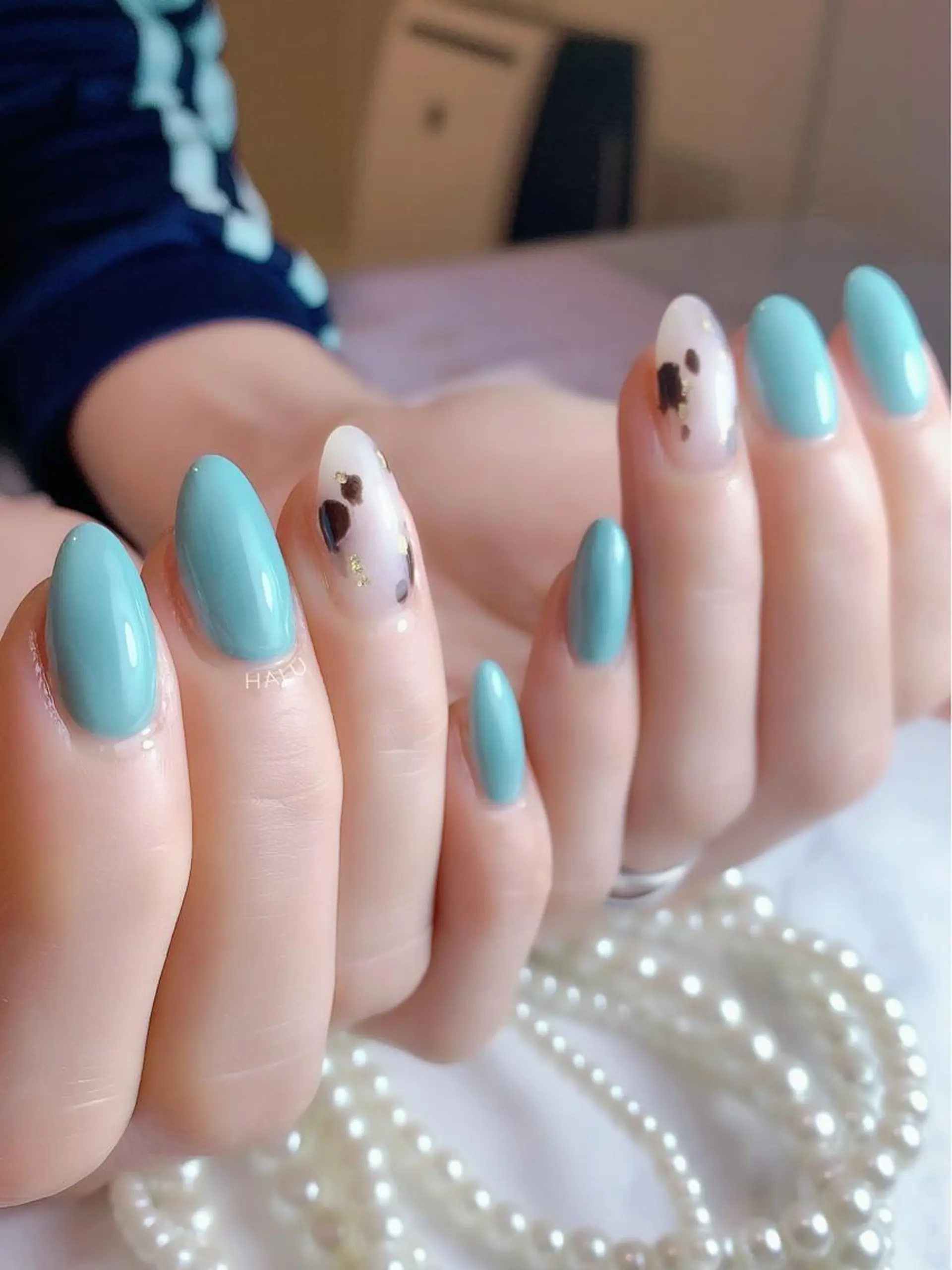 ネイル ブルー HALU ハルのネイルデザイン