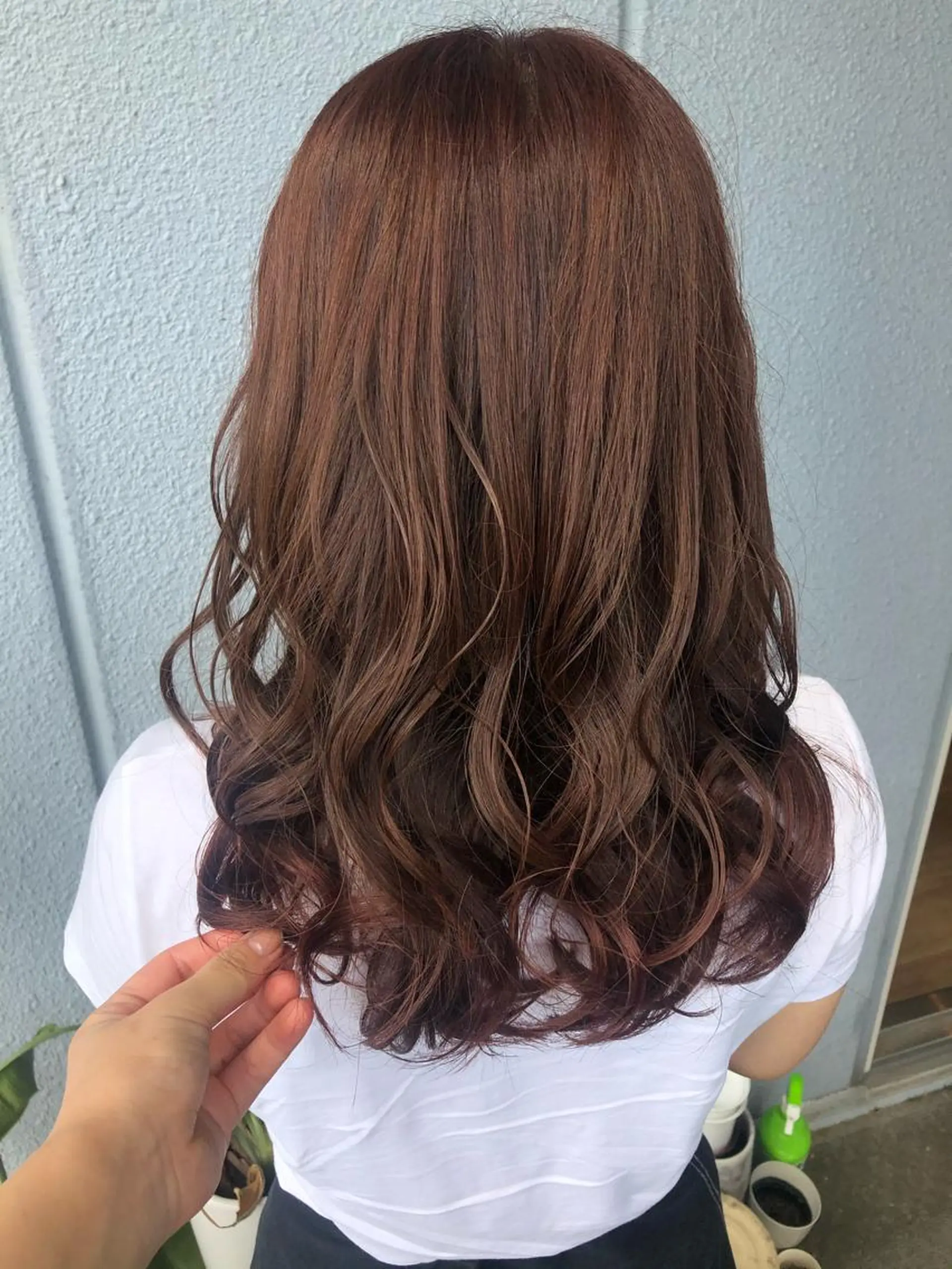 セミロング カラー ヘアアレンジ カット ヘアカラー トリートメント ヘッドスパ なつき/艶ピンク/ girly hairのヘアスタイル