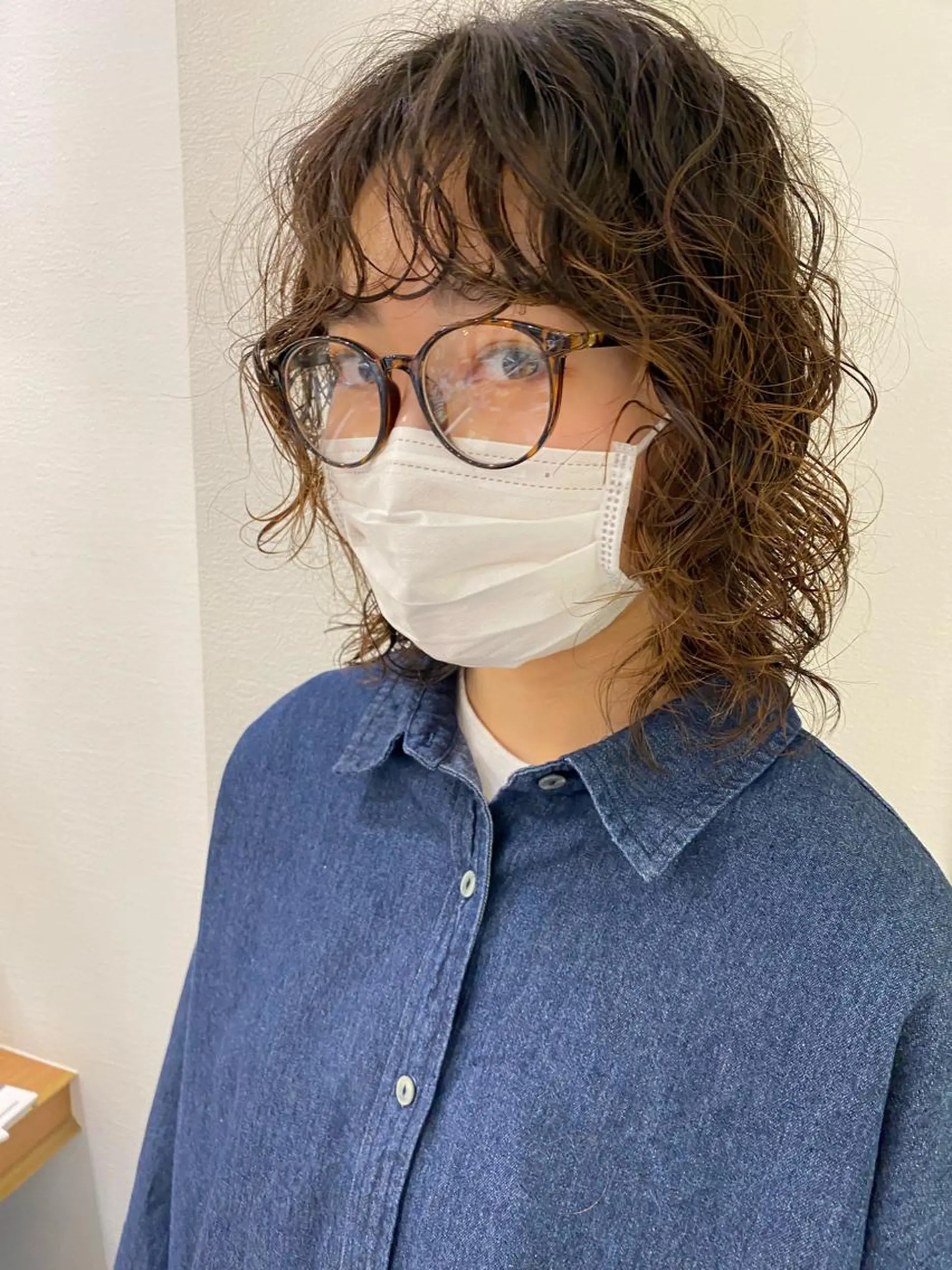 ミディアム パーマ 顔周り/ブリーチなし /縮毛矯正🫧伊勢のヘアスタイル