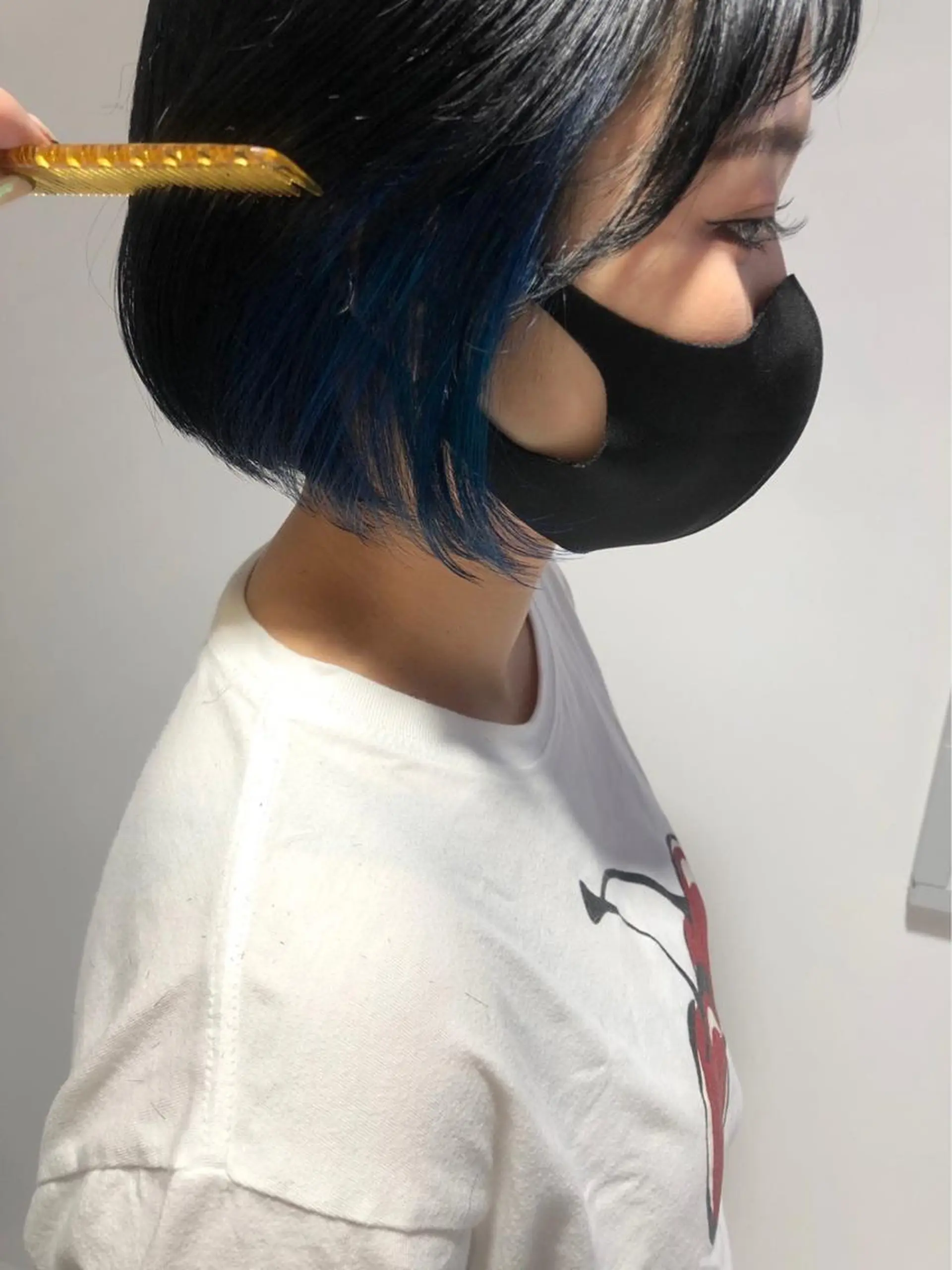 ショート カラー 黒髪 ボブ ヘアカラー 遠藤 愛莉のヘアスタイル