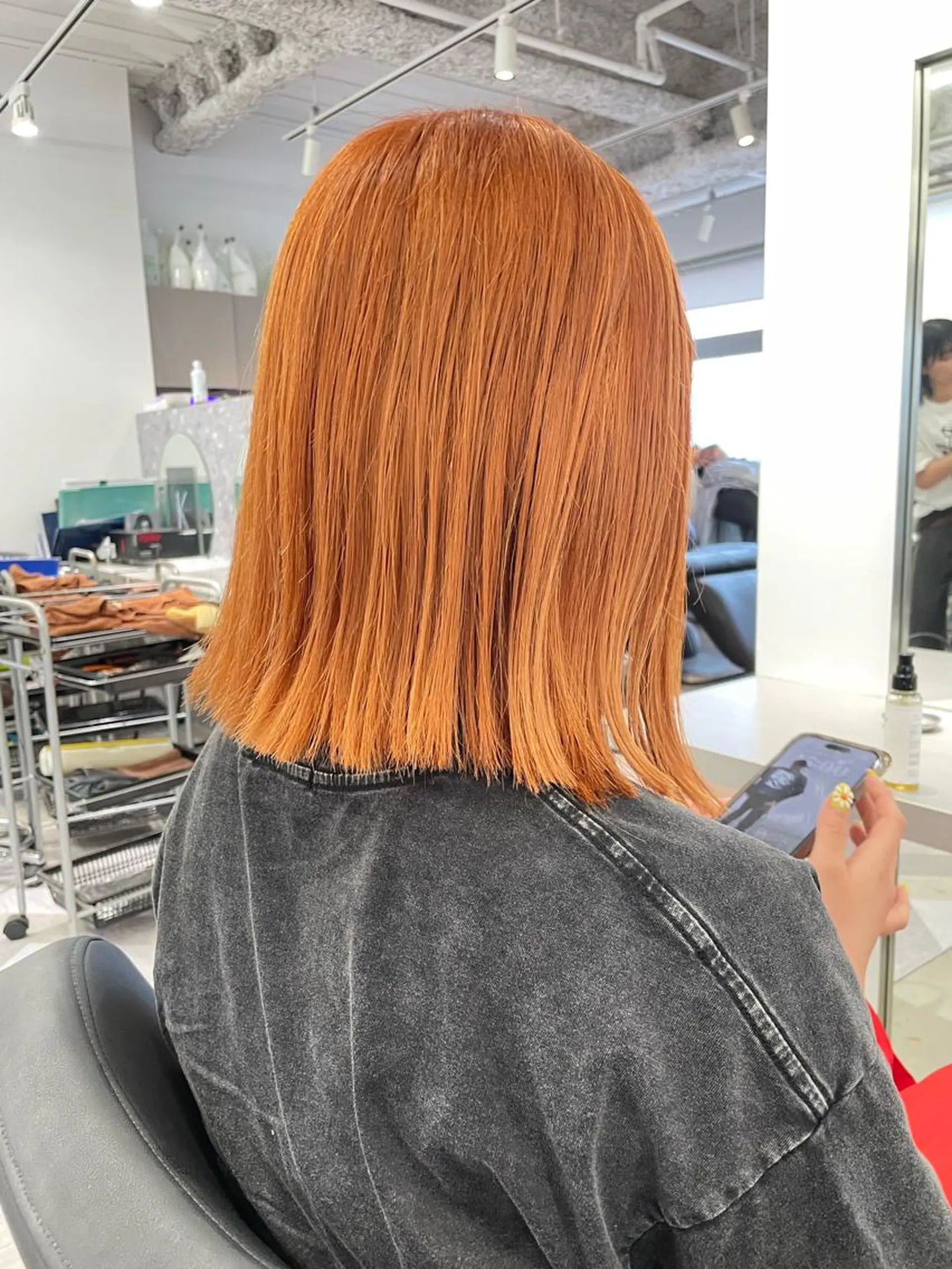 ミディアム カラー ヘアアレンジ オレンジ ヘアカラー トリートメント 🎗秋山勇/ GEAR.代表のヘアスタイル