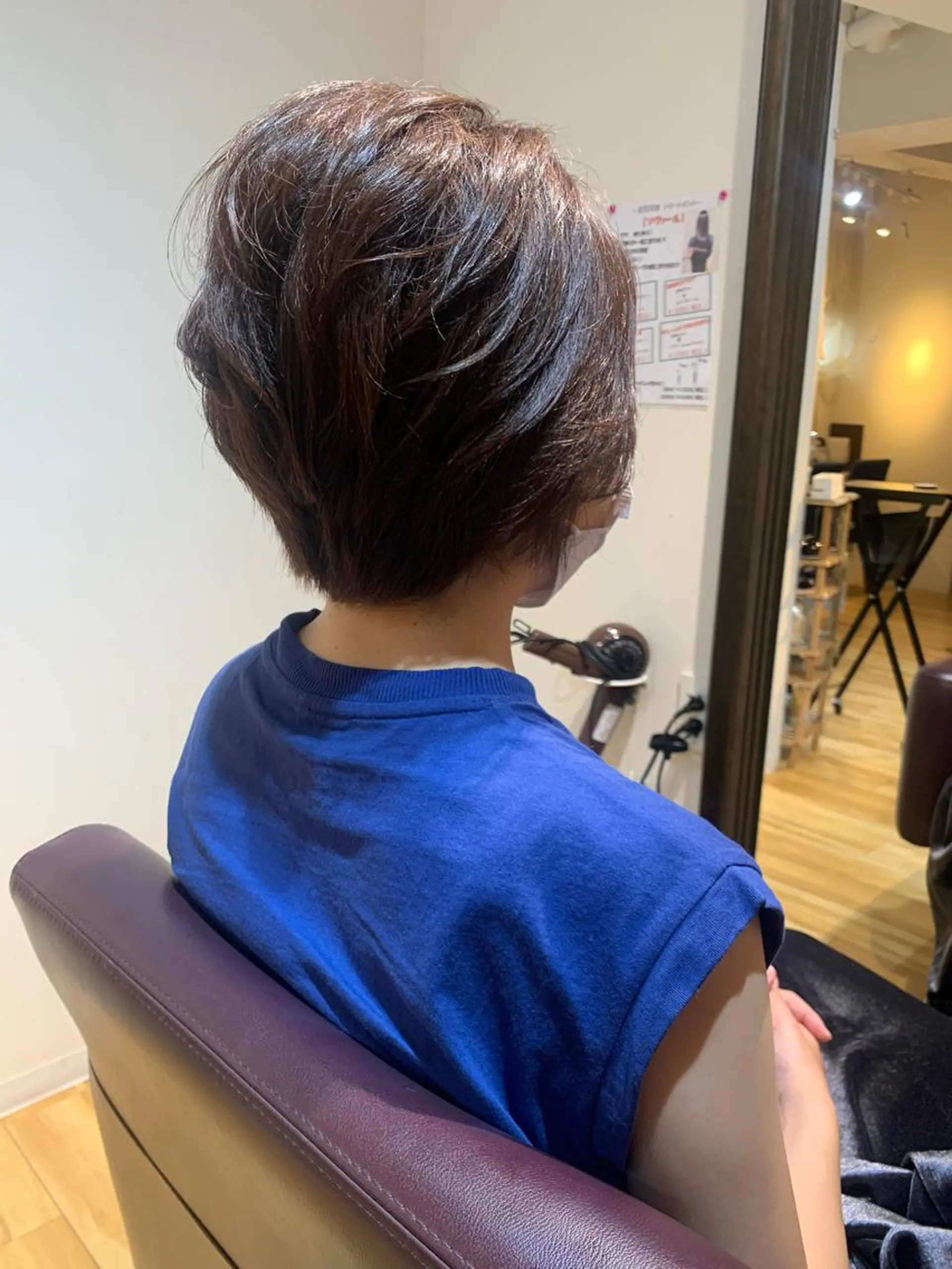 ショート カラー パーマ ヘアアレンジ メンズ キッズ テラコッタ 顔周りカット レイヤーカット ショートヘア ストレートパーマ 白髪世代特化 🌿飯塚京橋のヘアスタイル