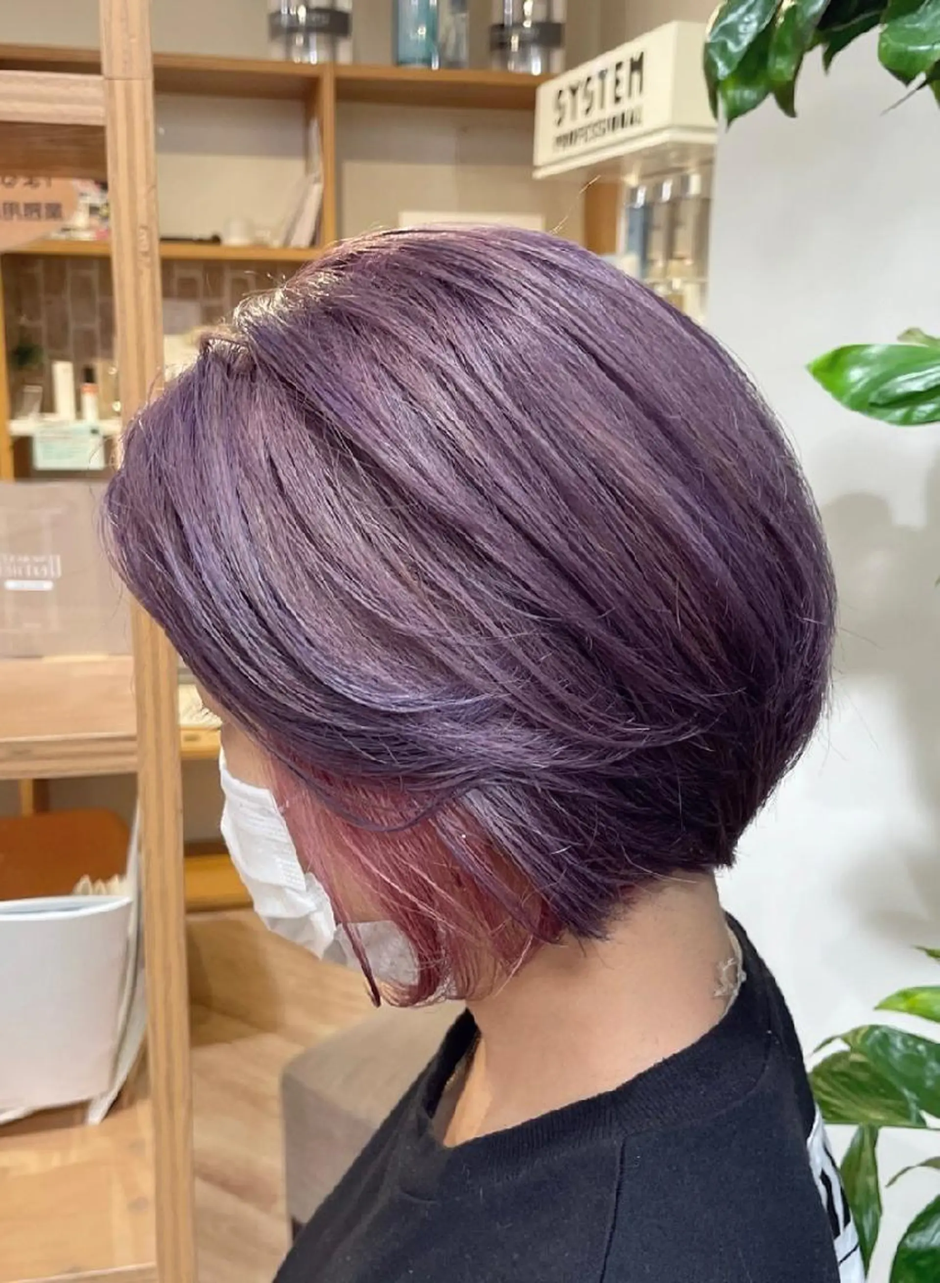 ショート カラー ヘアカラー Luisハイライト　 喜連瓜破、髪質改善のヘアスタイル