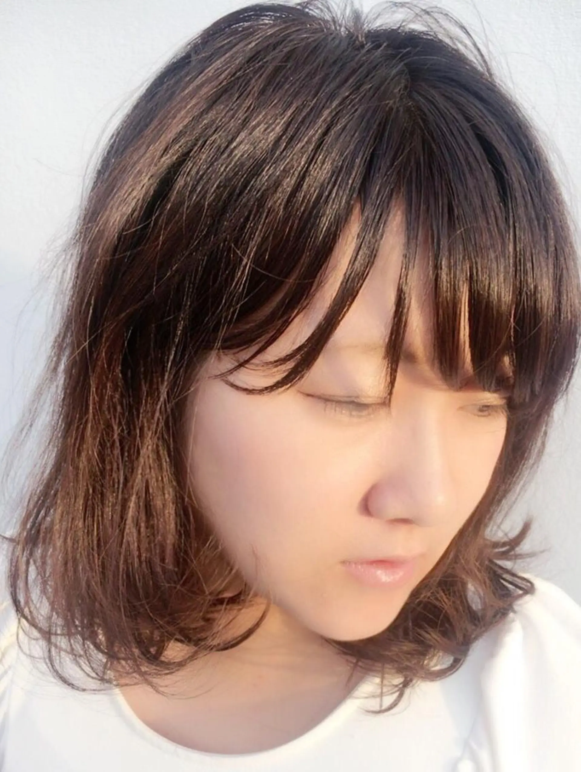 ミディアム パーマ ✨白髪ぼかし 🍀MINAKO☆のヘアスタイル