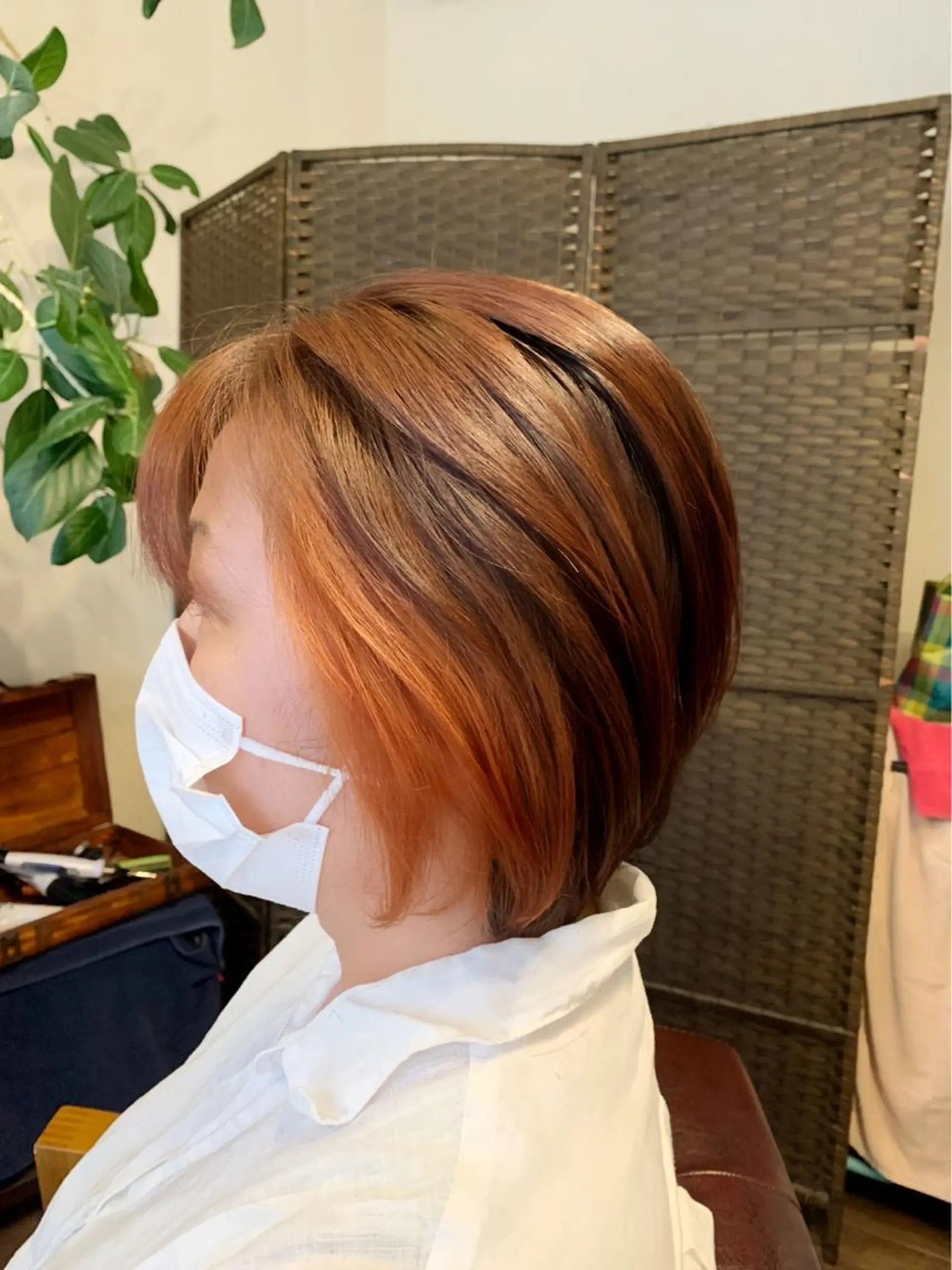 ショート カラー オレンジ 透明感カラー/ブリー チ無し/瀧田恭平のヘアスタイル