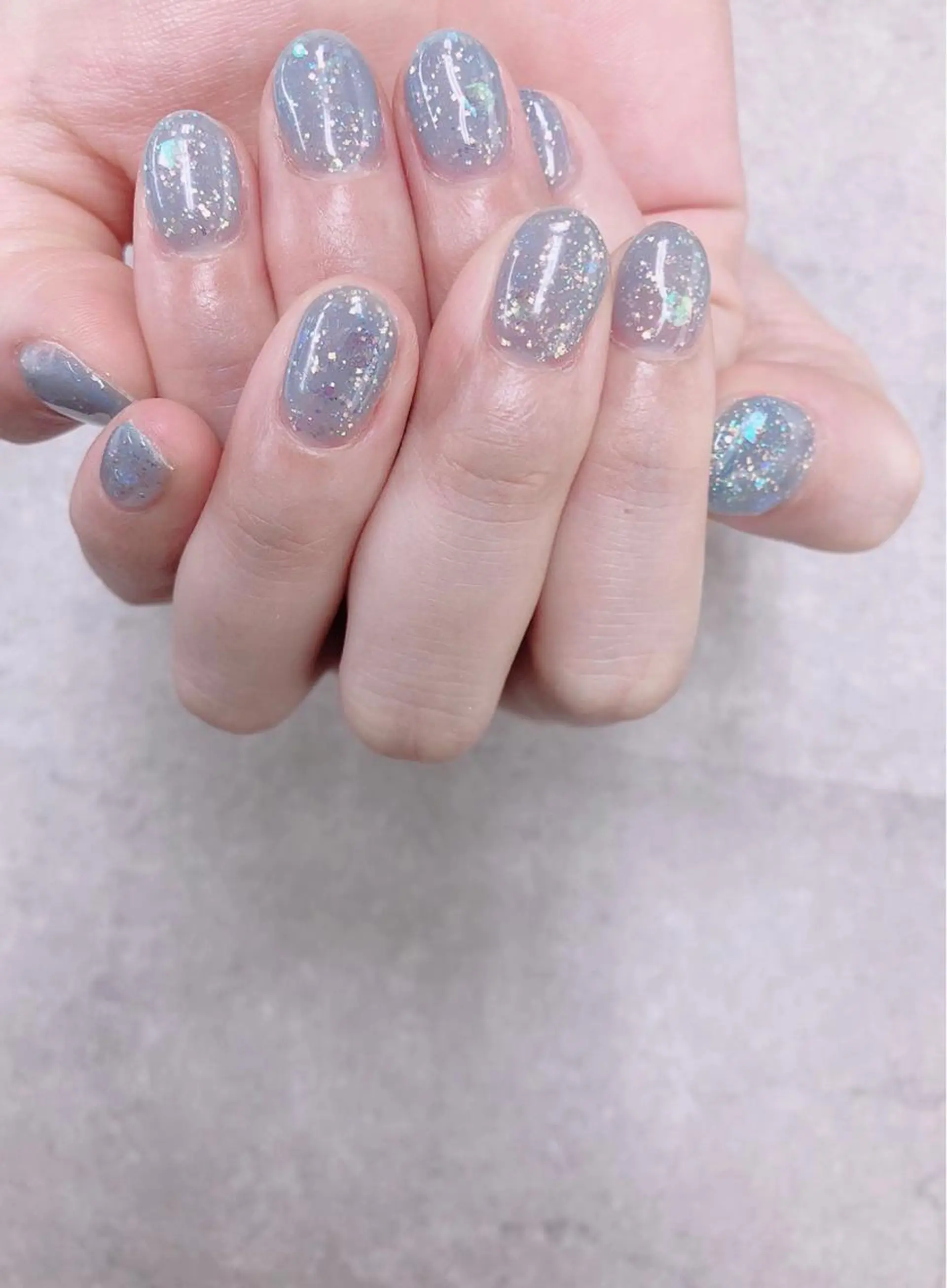 ネイル ブルー クリアネイル ワンカラーネイル FASTNAIL PLUS 新宿店のネイルデザイン