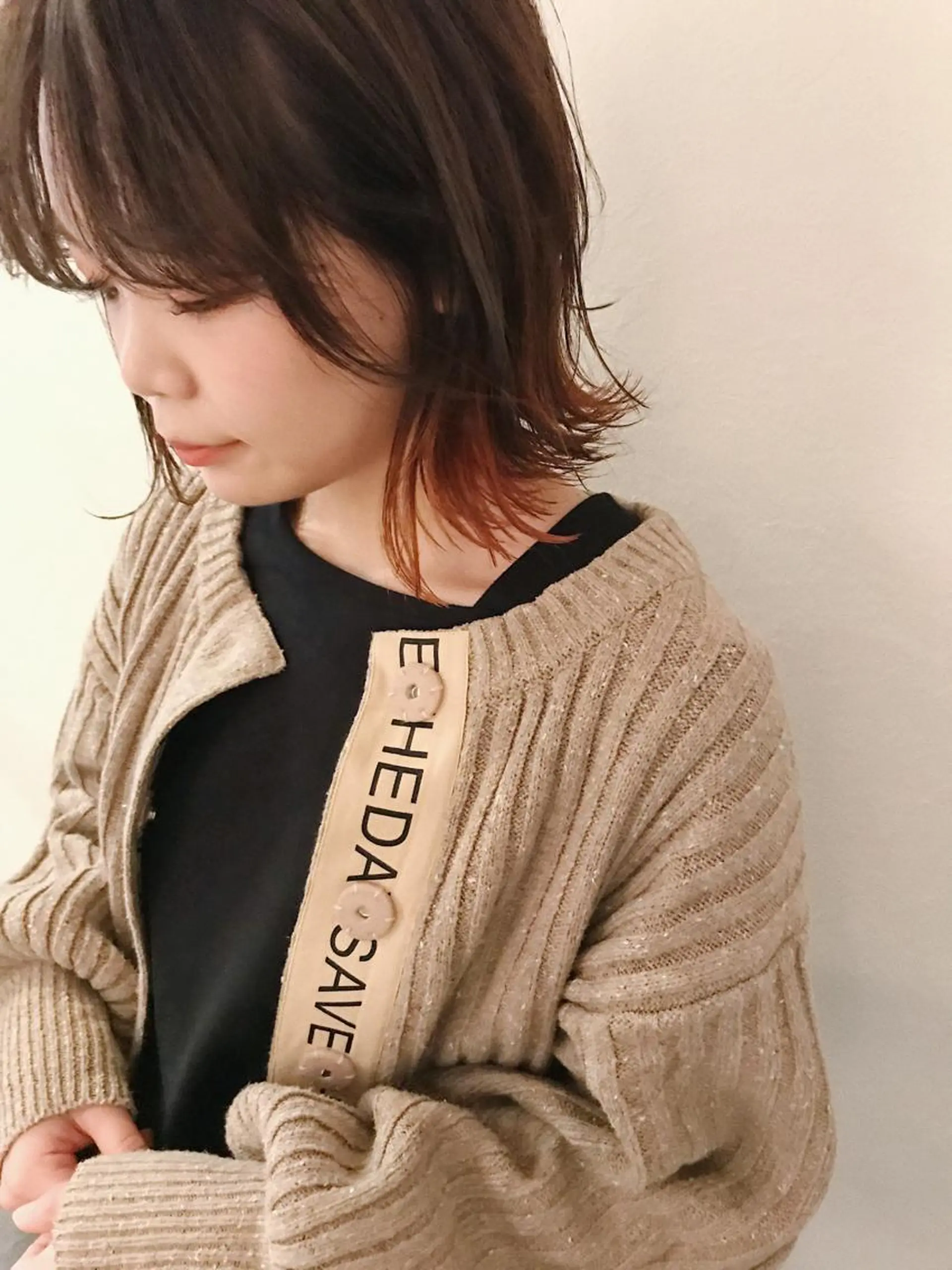 ミディアム カラー カット ヘアカラー 市川 千夏のヘアスタイル