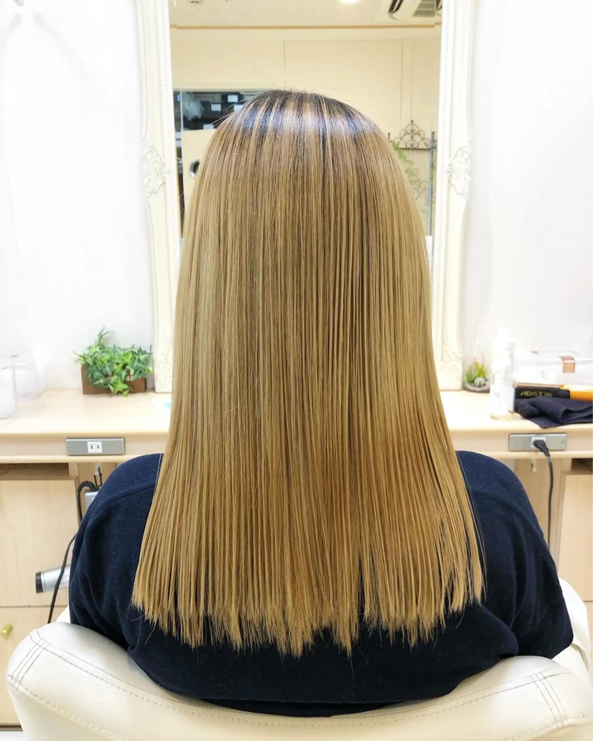 ロング パーマ 髪質改善 ストレートパーマ 丸みショートボブ/ タッセルボブ 吉野のヘアスタイル