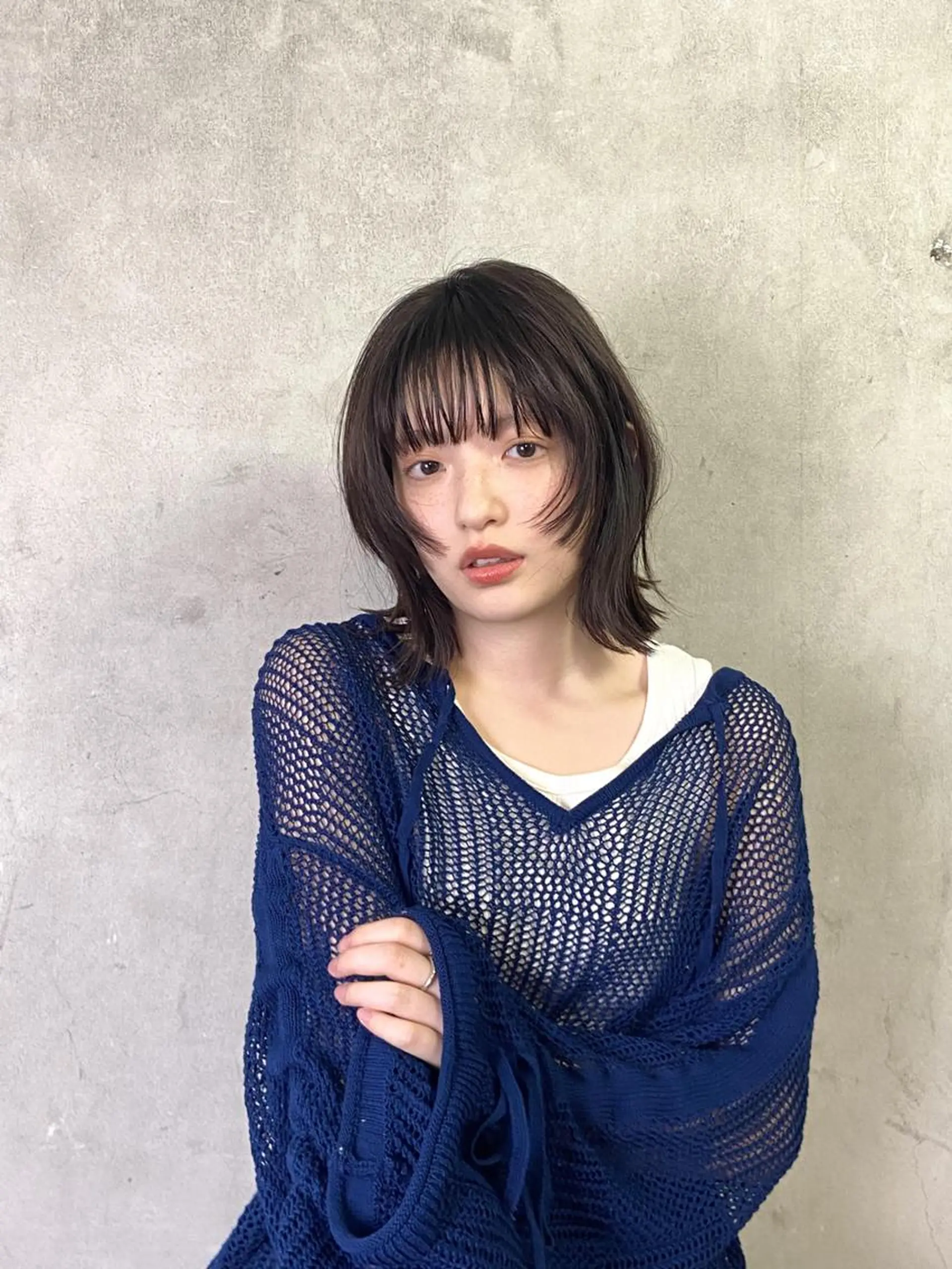 ミディアム カット ヘアカラー トリートメント 髪質改善/ヘアケア coiiはしもとはなのヘアスタイル