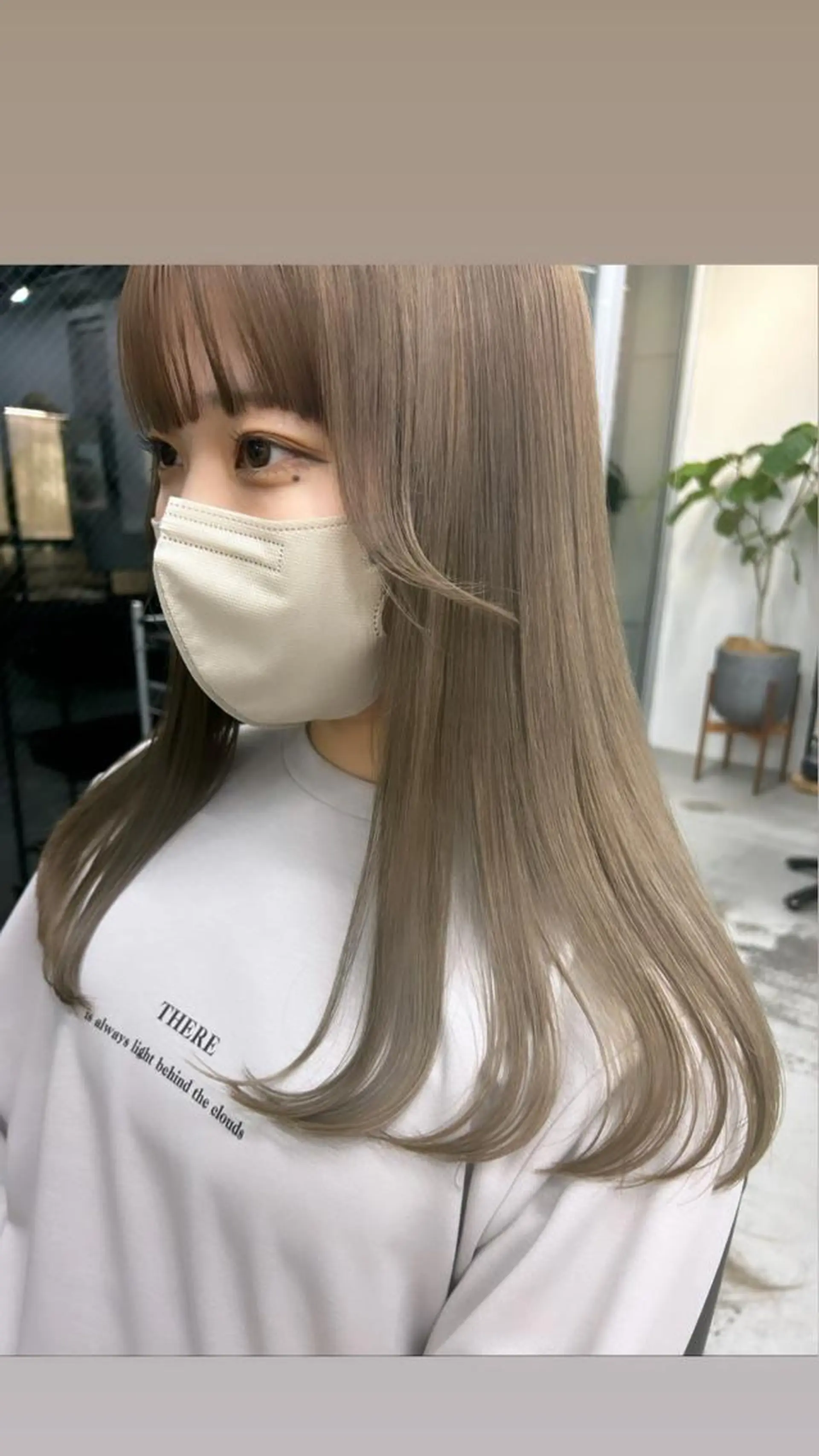ロング カラー ベージュカラー ミルクティーベージュ カット ヘアカラー トリートメント 🧸艶々韓国ヘア 🧁mizunaのヘアスタイル