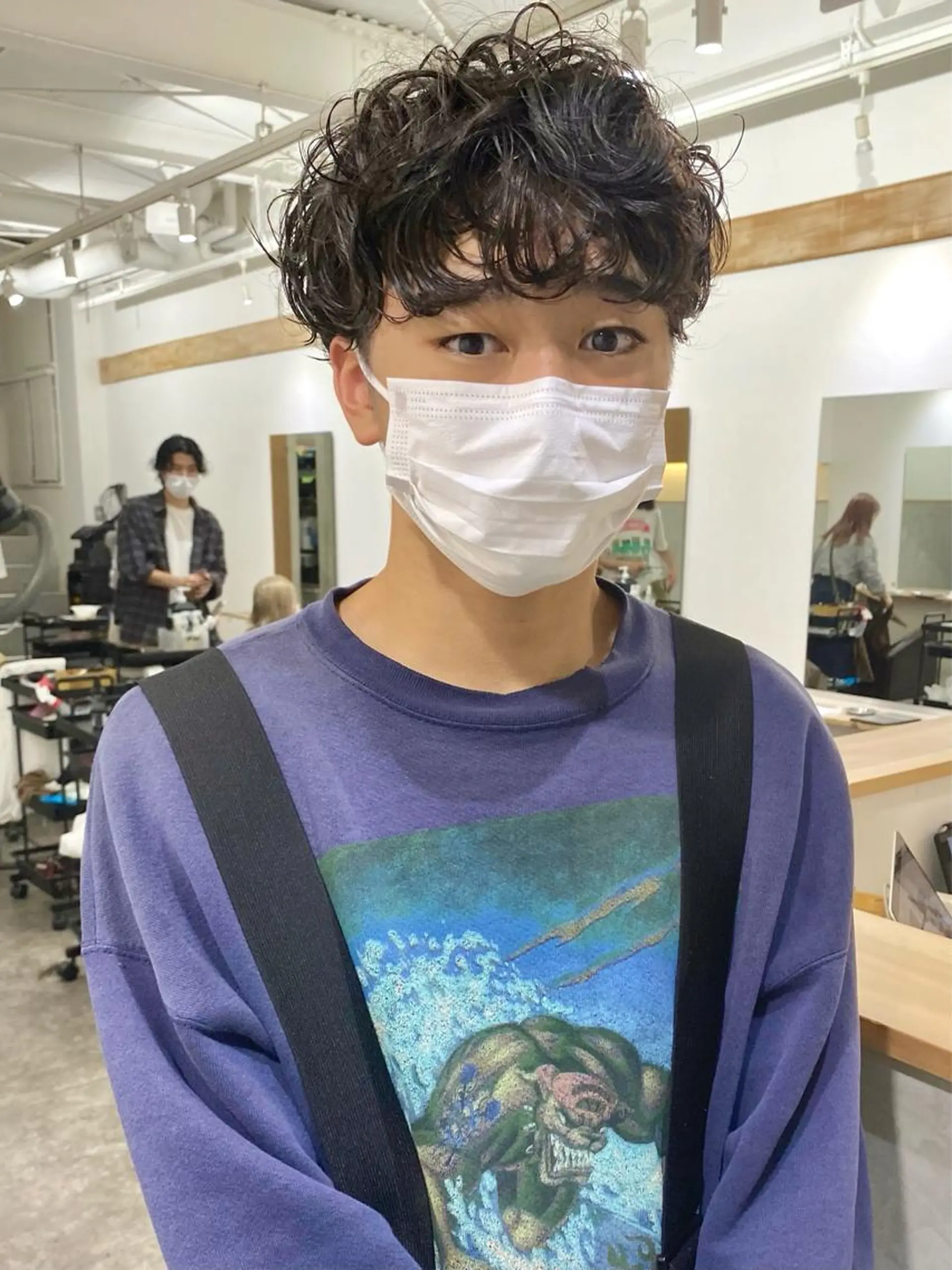 ショート パーマ メンズ メンズパーマ 森貴裕/ベージュ/ パーマ/オリーブのヘアスタイル