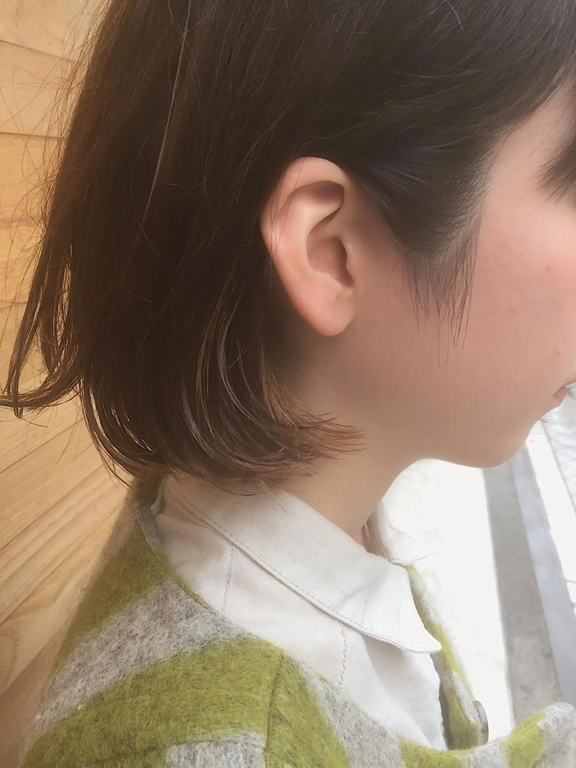 ショート カラー パーマ ヘアアレンジ 切りっぱなしボブ ベージュカラー インナーカラー ボブ 【白髪ぼかし 専門GBG】自由が丘のヘアスタイル