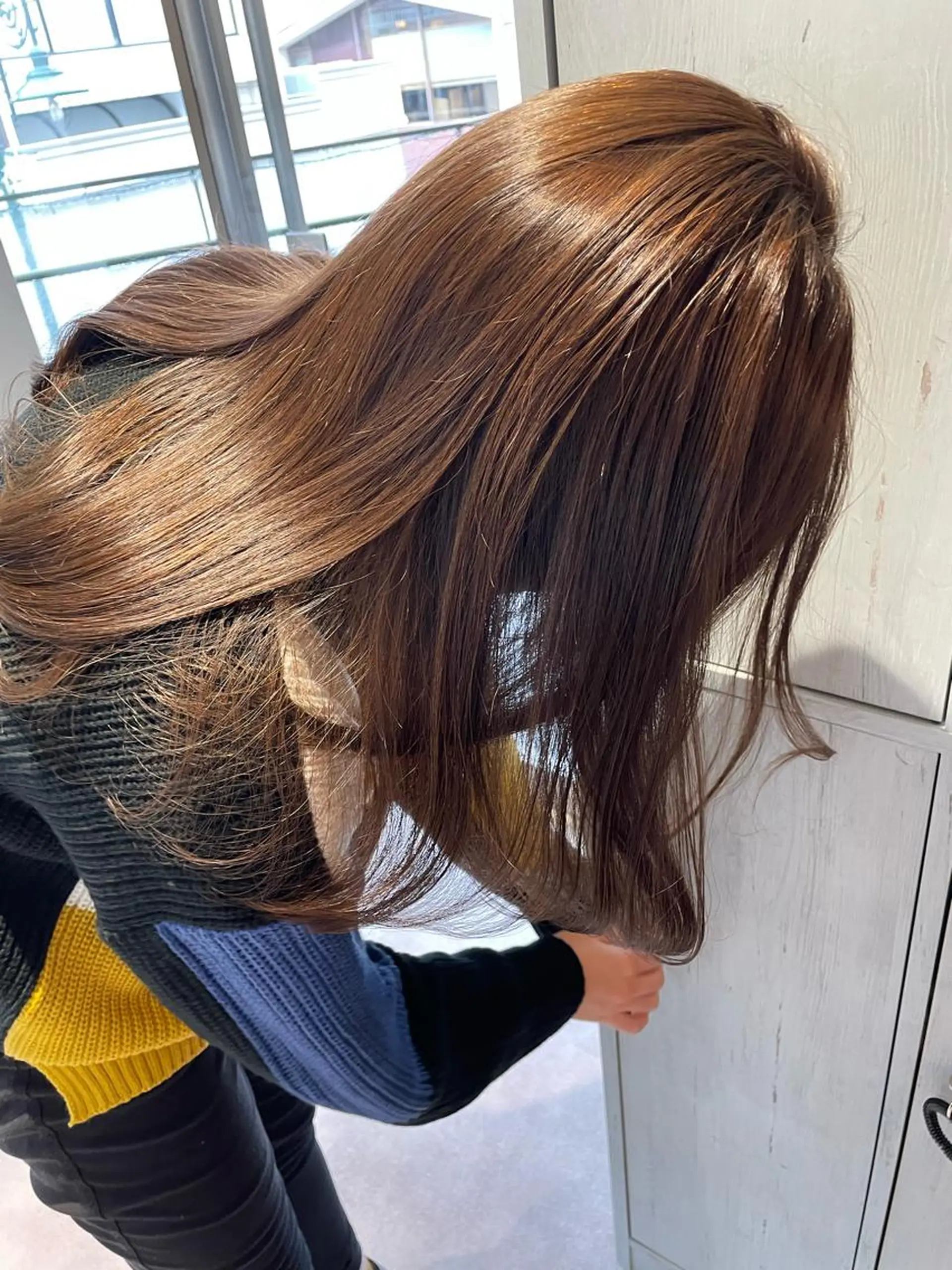 ロング ボブ エギョモリ 外国人風カラー ハイライト 髪質改善 韓国風/オシャレ /縮毛矯正/滝口琴未のヘアスタイル